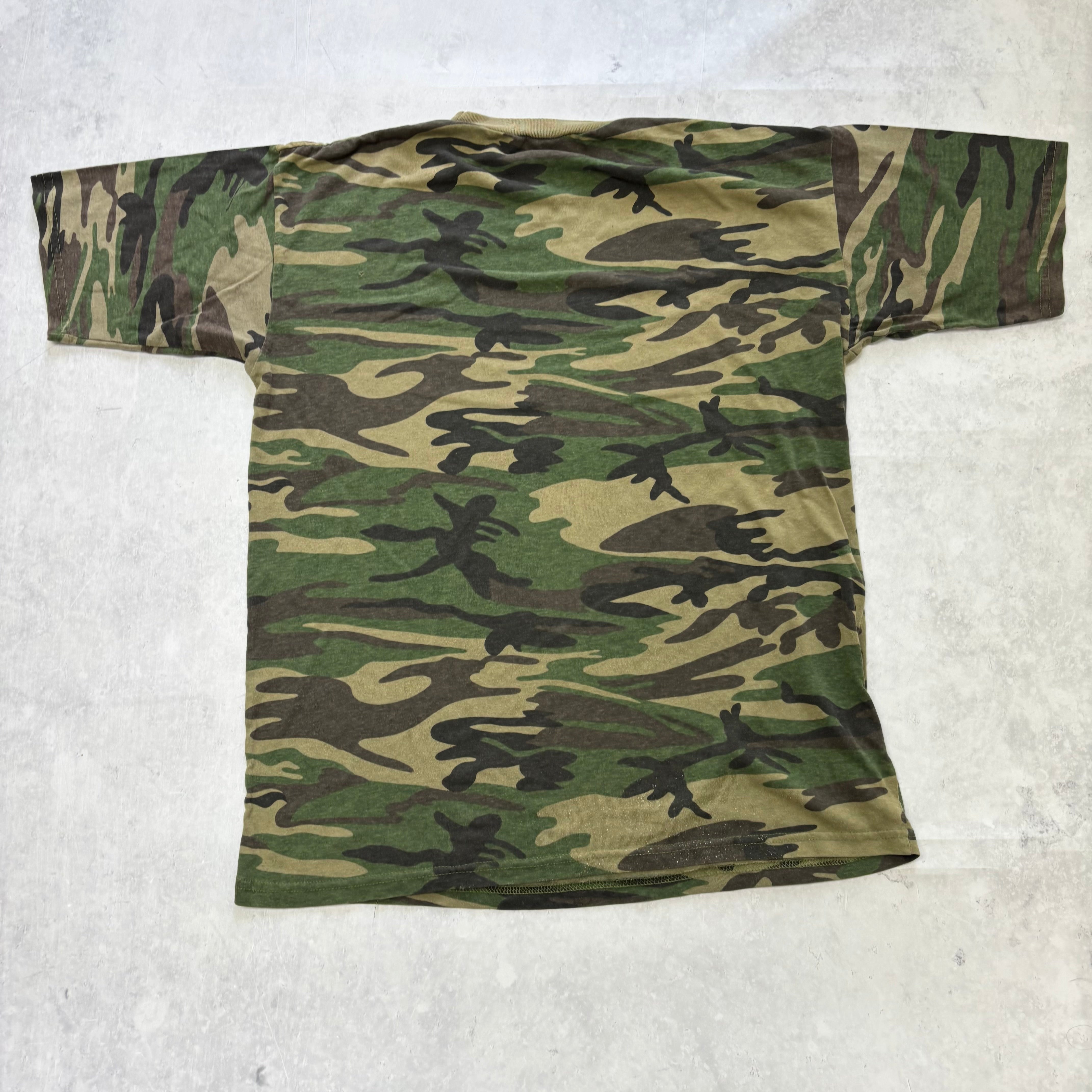 Vintage Camo T Shirt Mens Small Army Desert 90s Woodland Camouflage