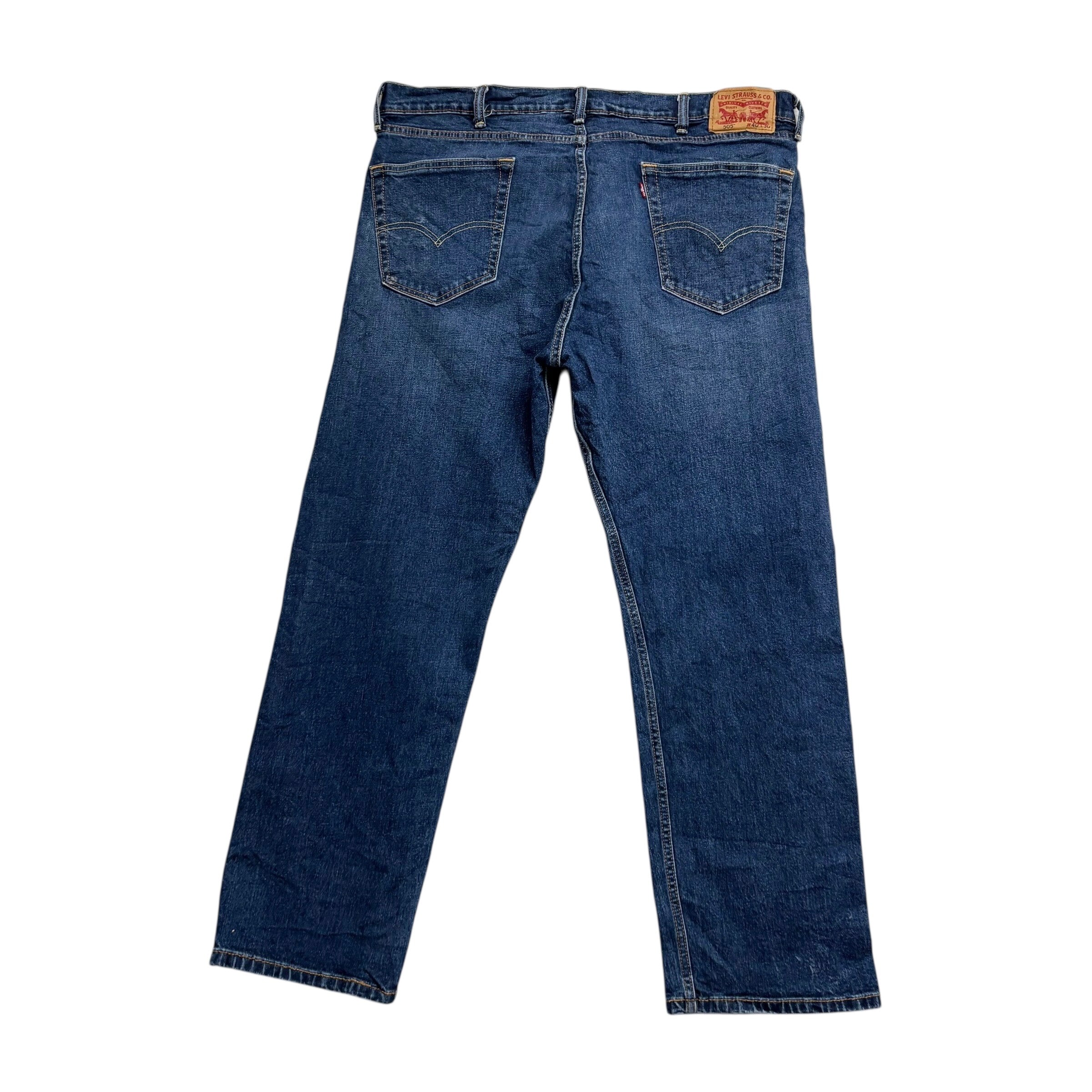 Levis 505 Jeans W40 L30 Mens Mid Blue Regular Straight Fit Stretch Denim