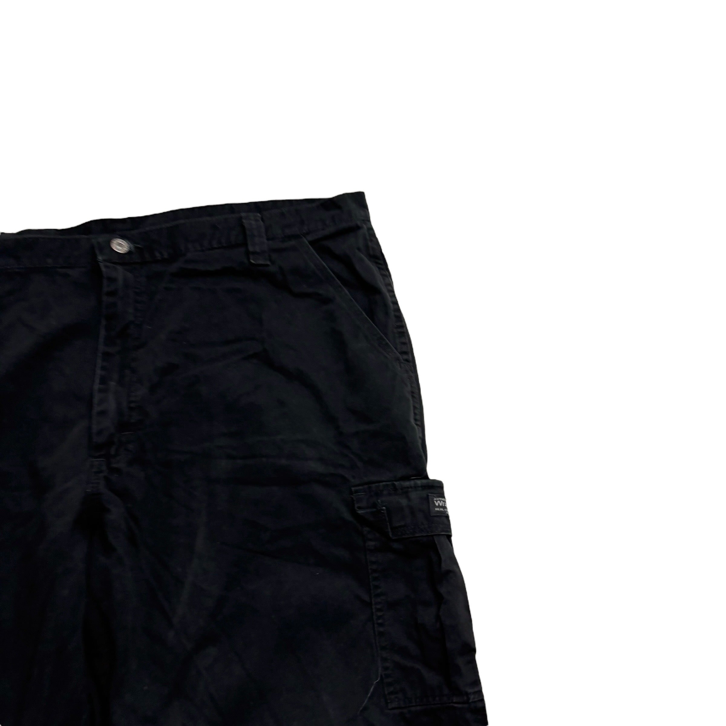 Wrangler Cargo Pants W42 L30 Mens Black Relaxed Straight Fit Trousers