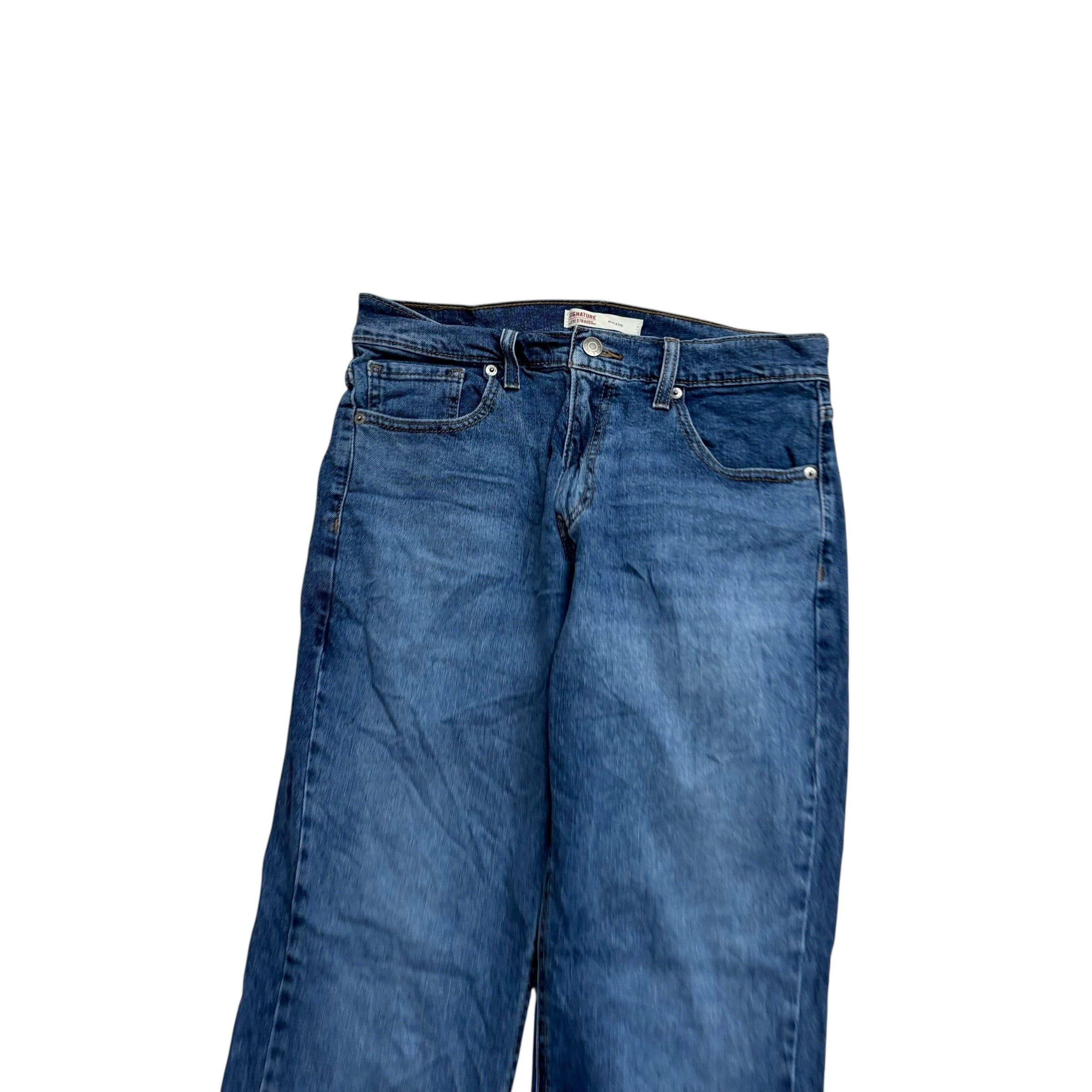 Levis Signature Jeans W30 L32 Mens Mid Blue Athletic Fit Stretch Denim (E)