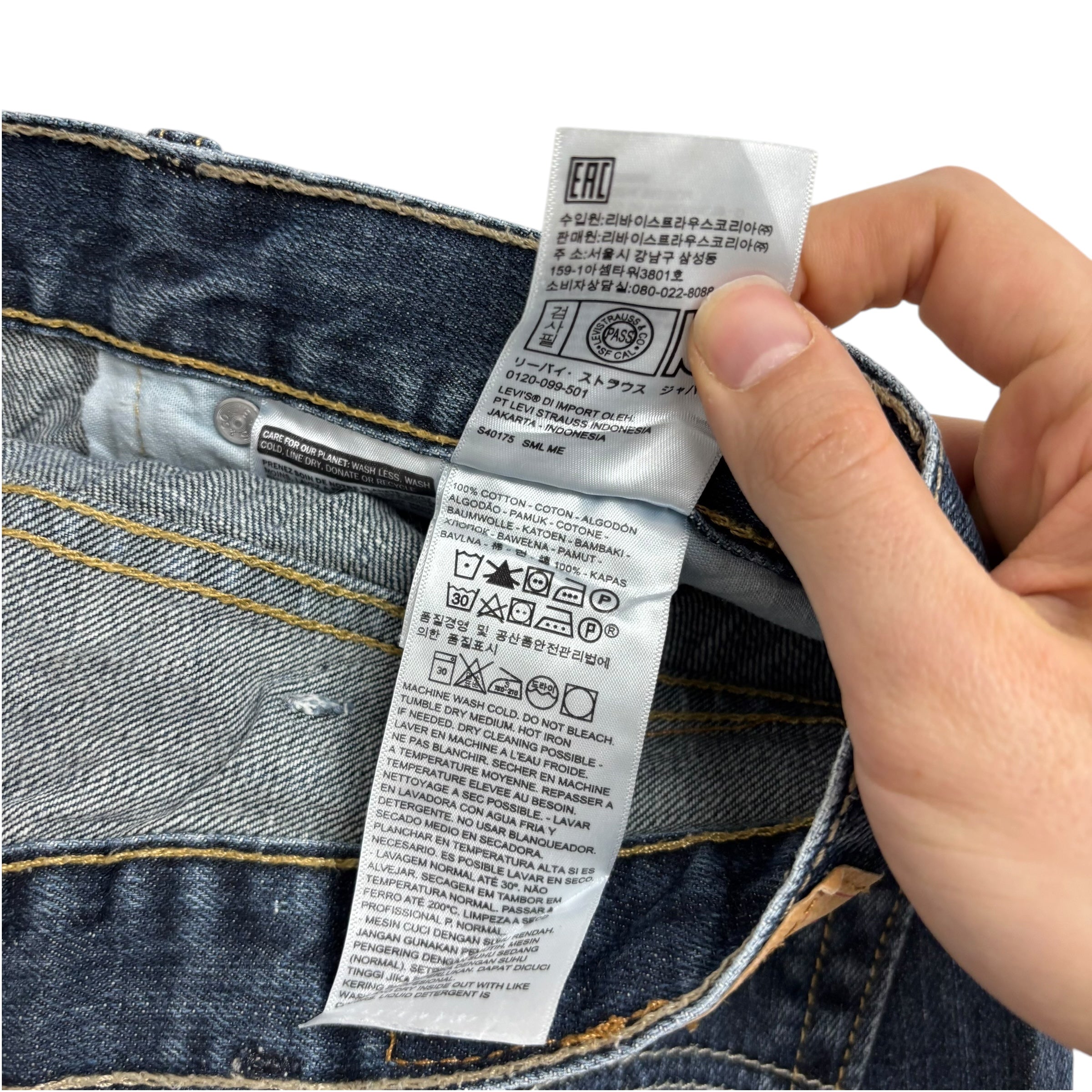 Levis 559 Jeans W38 L30 Mens Dark Blue Baggy Relaxed Straight Fit Denim (E)