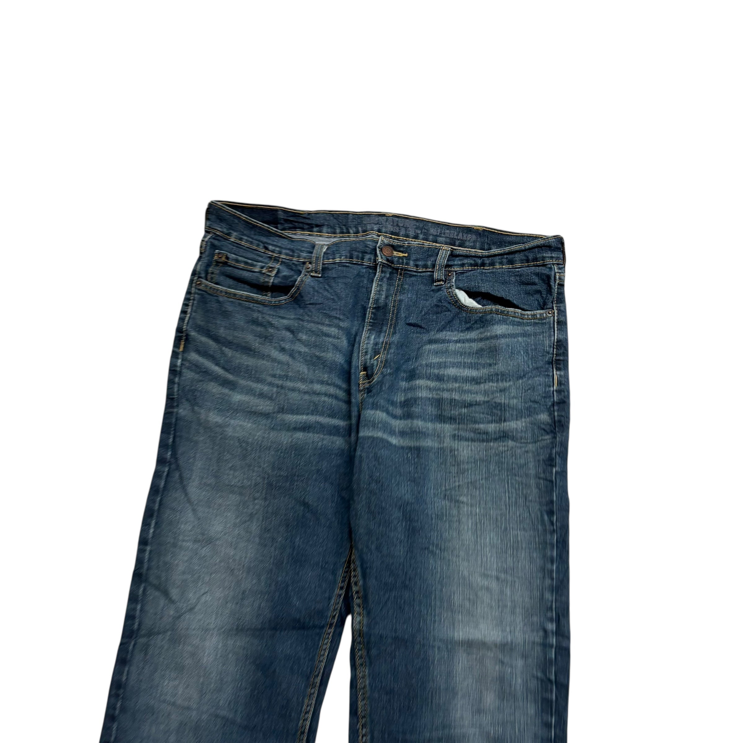 Levis Signature Jeans W38 L32 Mens Dark Blue Relaxed Baggy Fit Stretch Denim (E)