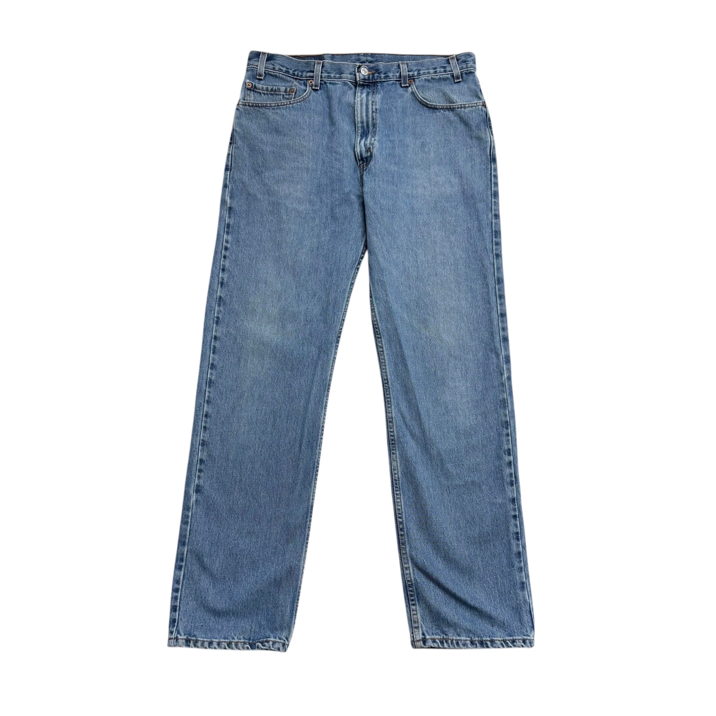 Levis 505 Jeans W35 L32 Mens Light Blue Regular Straight Fit Vintage Denim