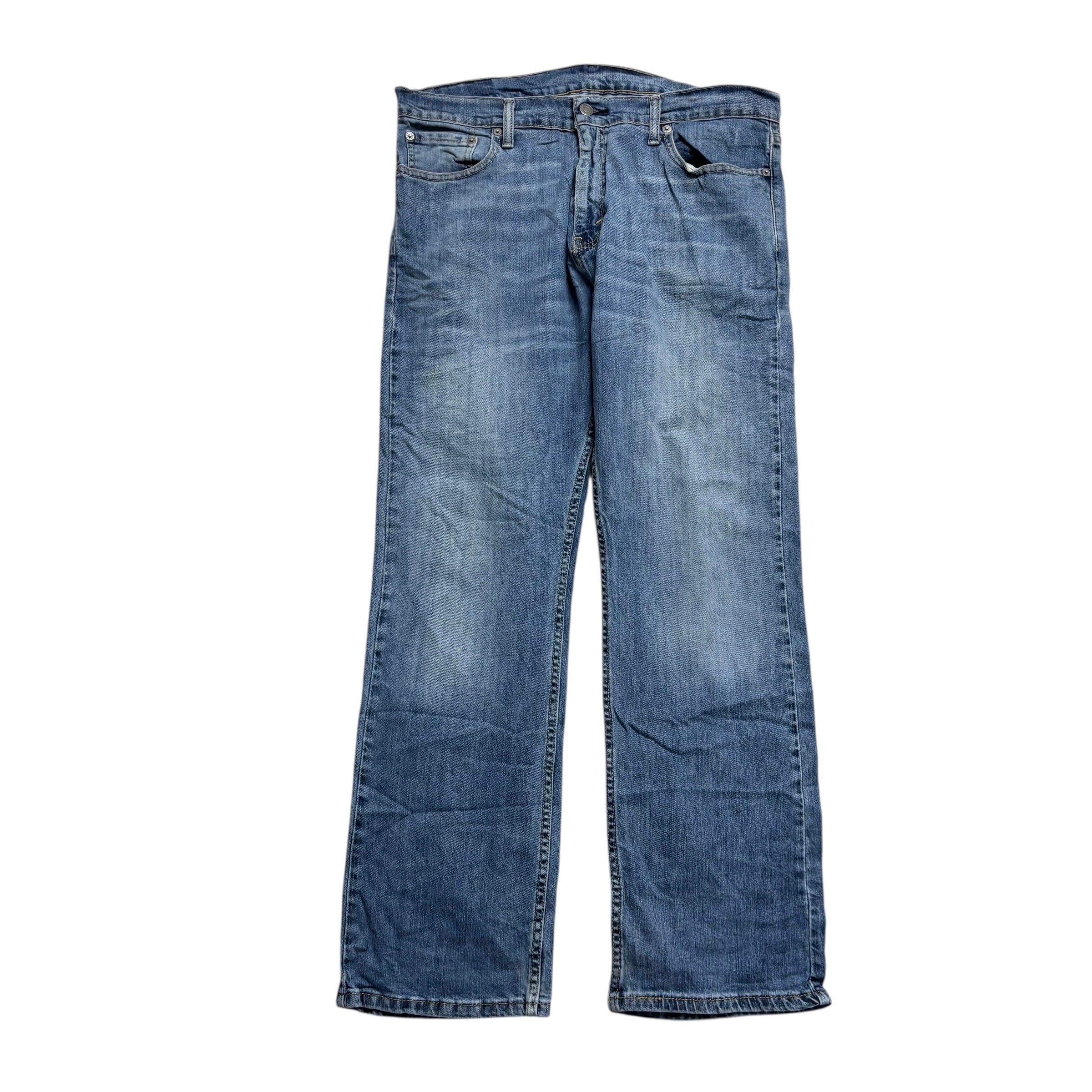 Levis Jeans W36 L30 Mens Mid Blue Regular Straight Fit Stretch Denim