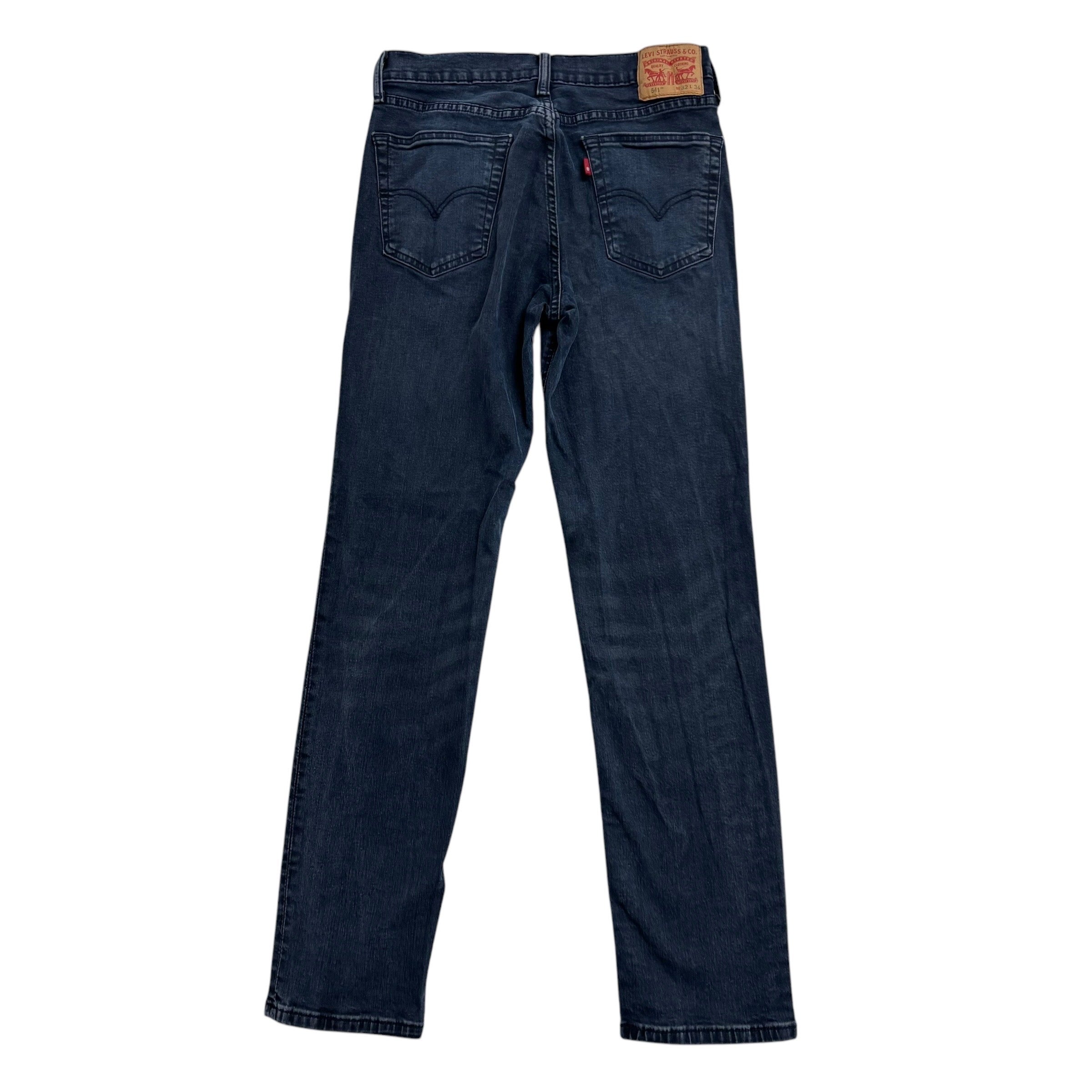 Levis 541 Jeans W32 L33 Mens Navy Blue Athletic Tapered Fit Stretch Denim (E)