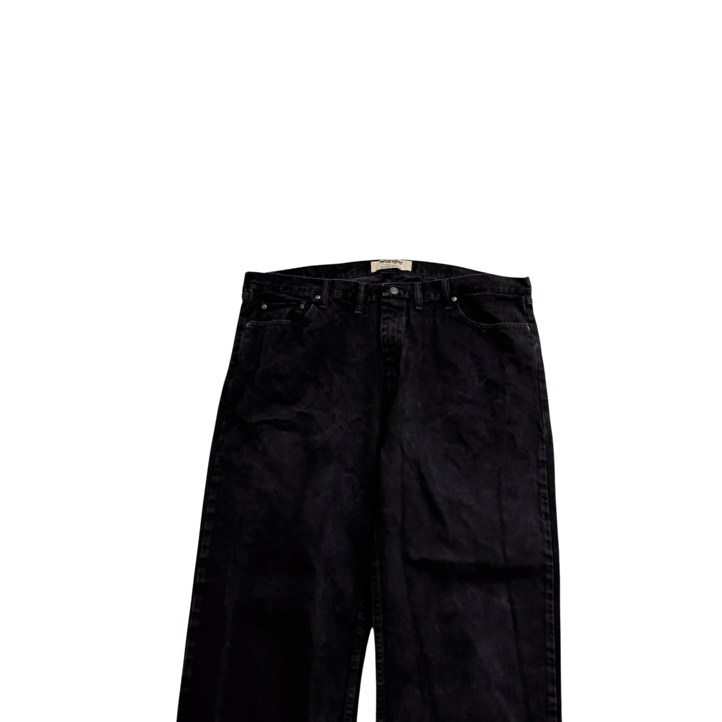 Wrangler Jeans W44 L34 Mens Black Relaxed Straight Fit Denim (E)