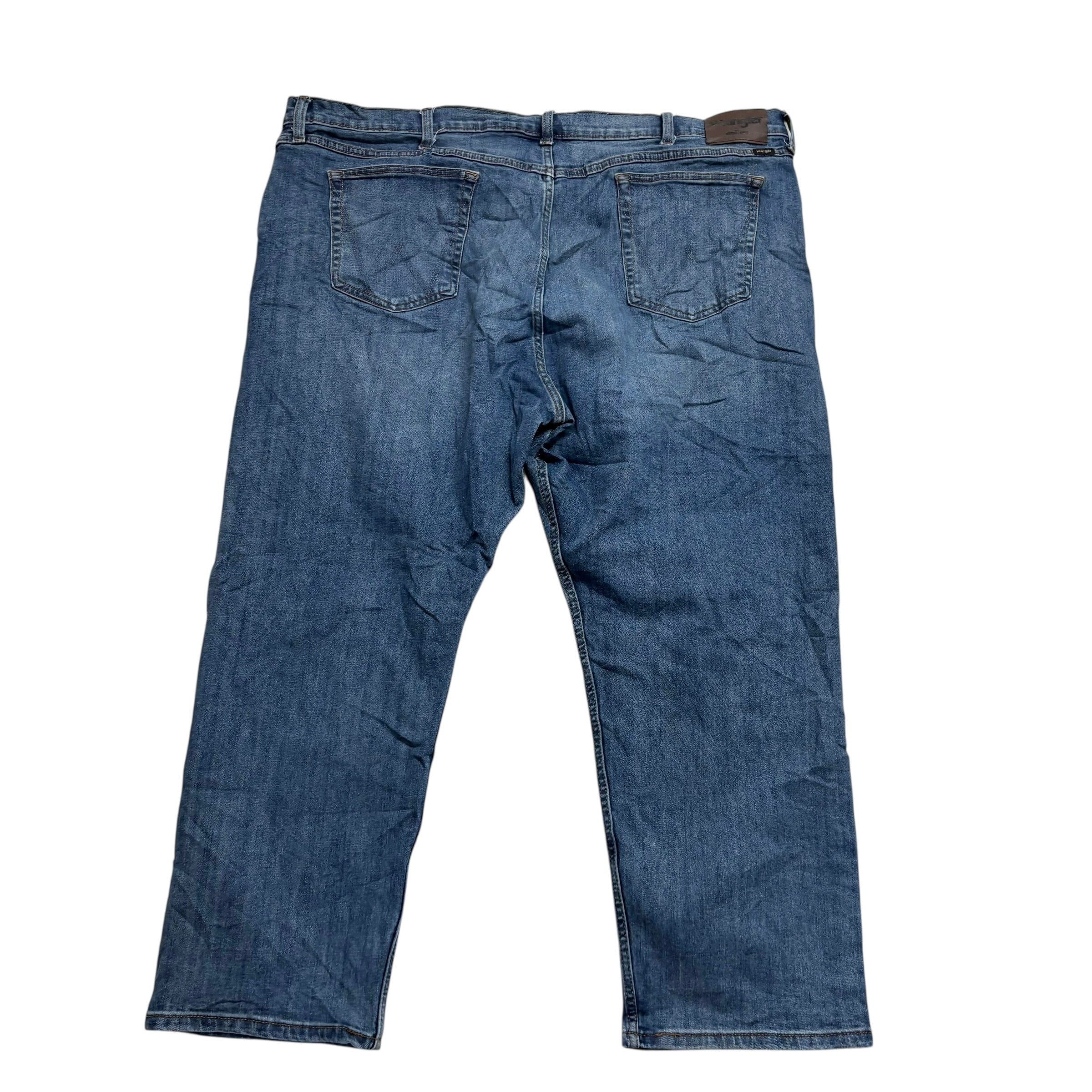 Wrangler Jeans W48 L29 Mens Mid Blue Relaxed Straight Fit Stretch Denim (E)