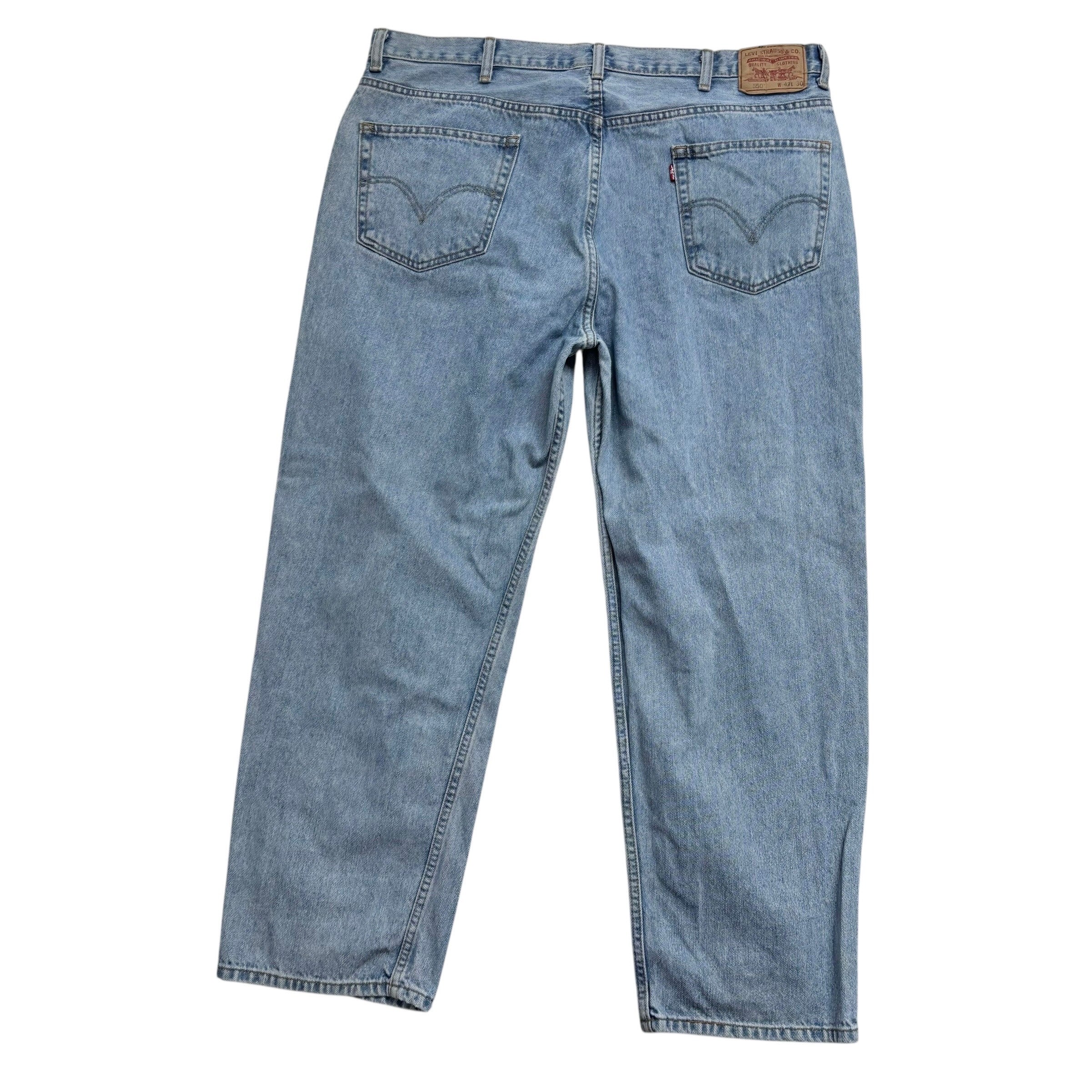 Levis 550 Jeans W42 L30 Mens Light Blue Baggy Relaxed Straight Fit Vintage Denim