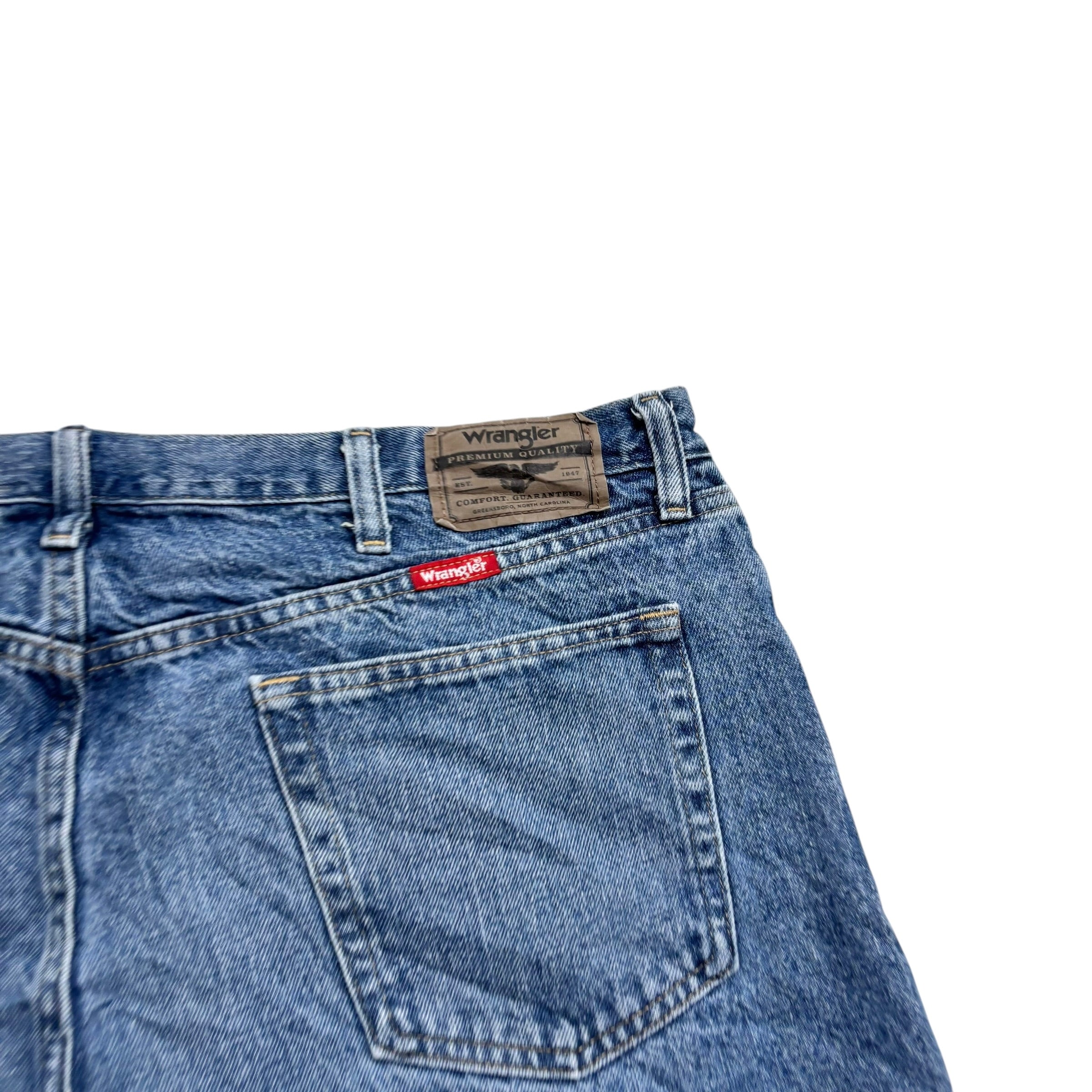 Wrangler Baggy Jorts W40 Mens Denim Shorts Mid Blue Relaxed Fit (E)