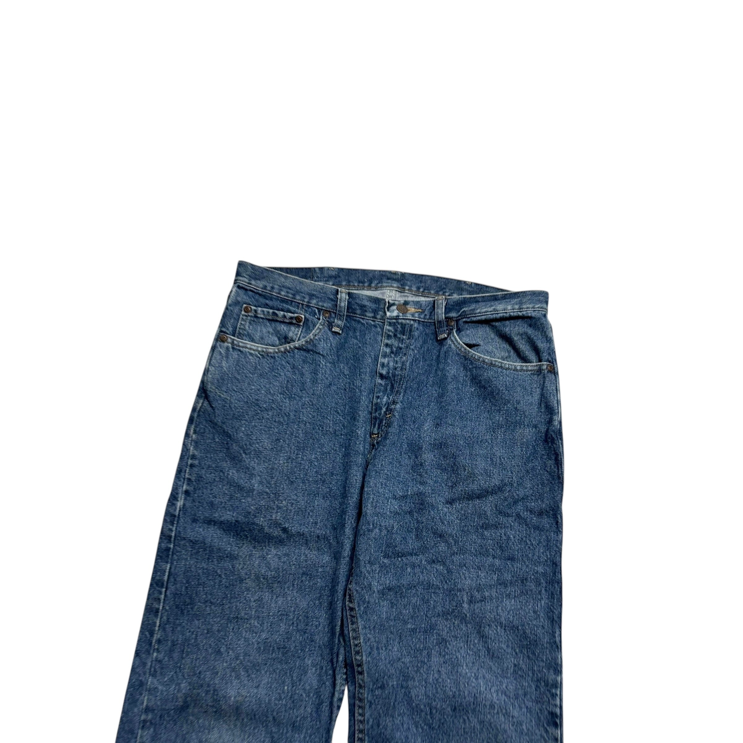 Wrangler Jeans W34 L30 Mens Mid Blue Regular Straight Fit Denim (E)