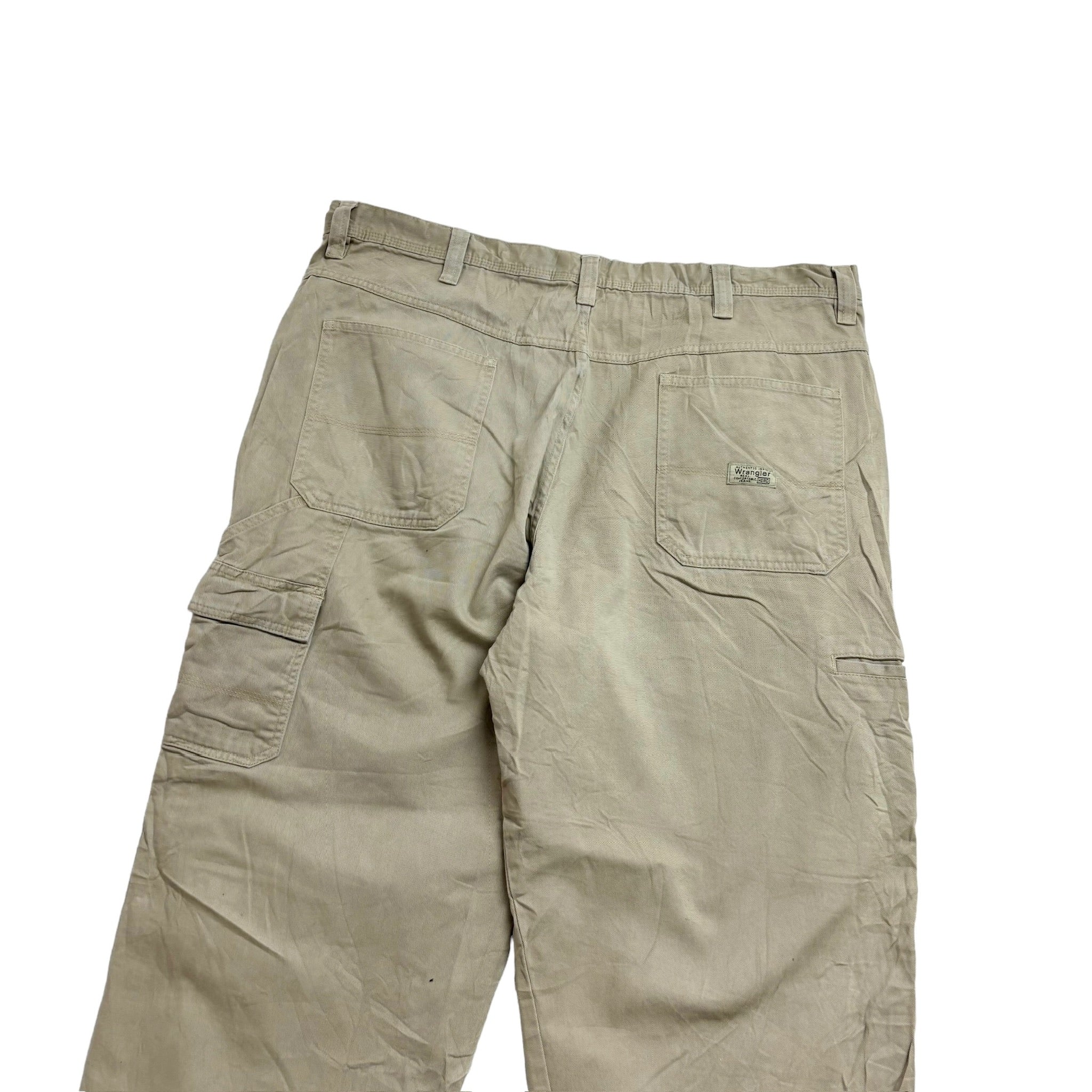 Wrangler Carpenter Pants W40 L30 Mens Beige Stone Baggy Relaxed Fit Trousers