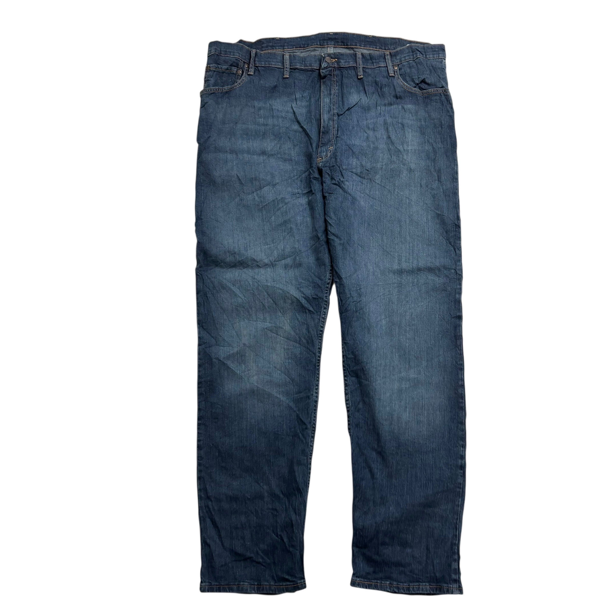 Wrangler Jeans W46 L34 Mens Dark Blue Regular Straight Fit Stretch Denim
