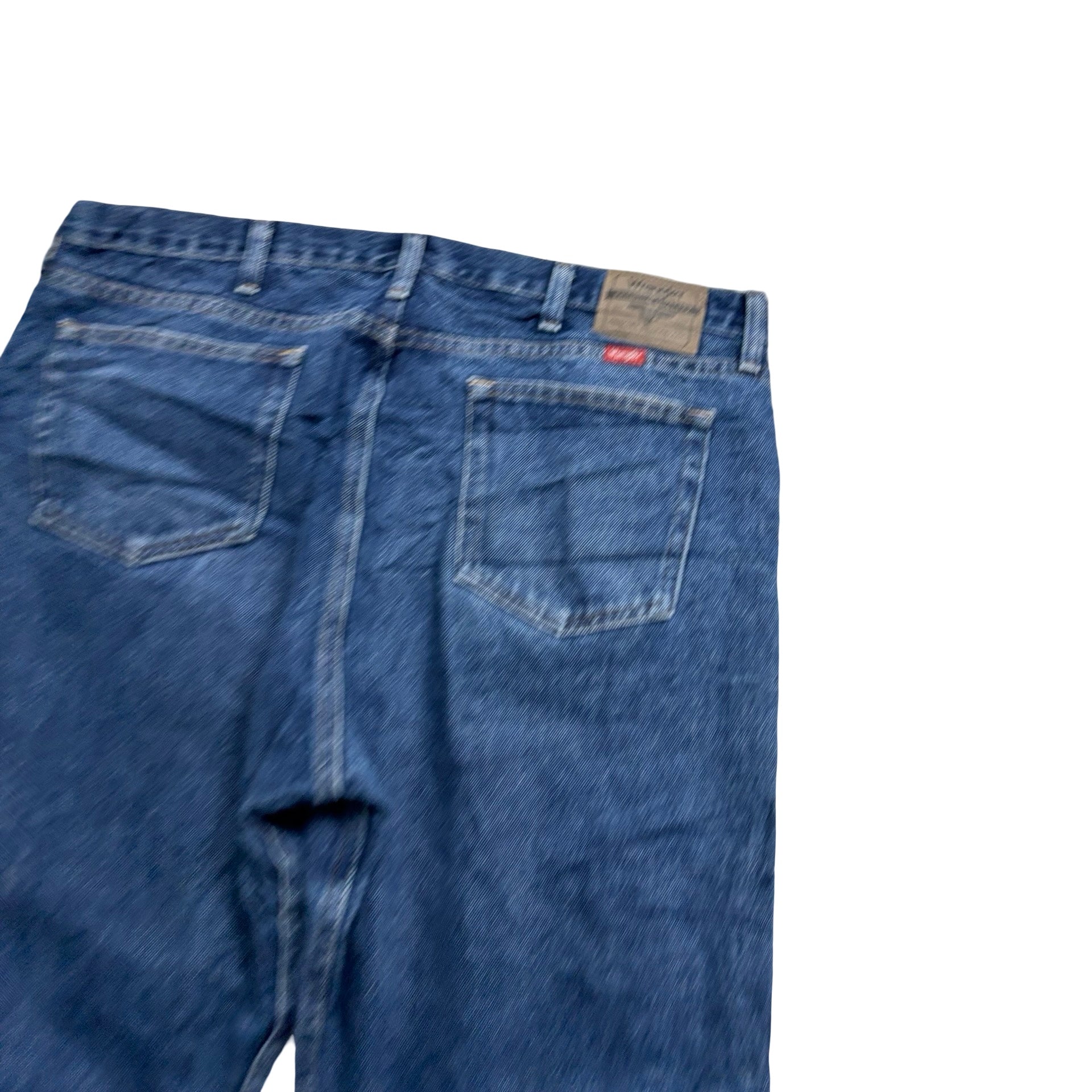 Wrangler Jeans W40 L32 Mens Mid Blue Relaxed Straight Fit Denim (E)