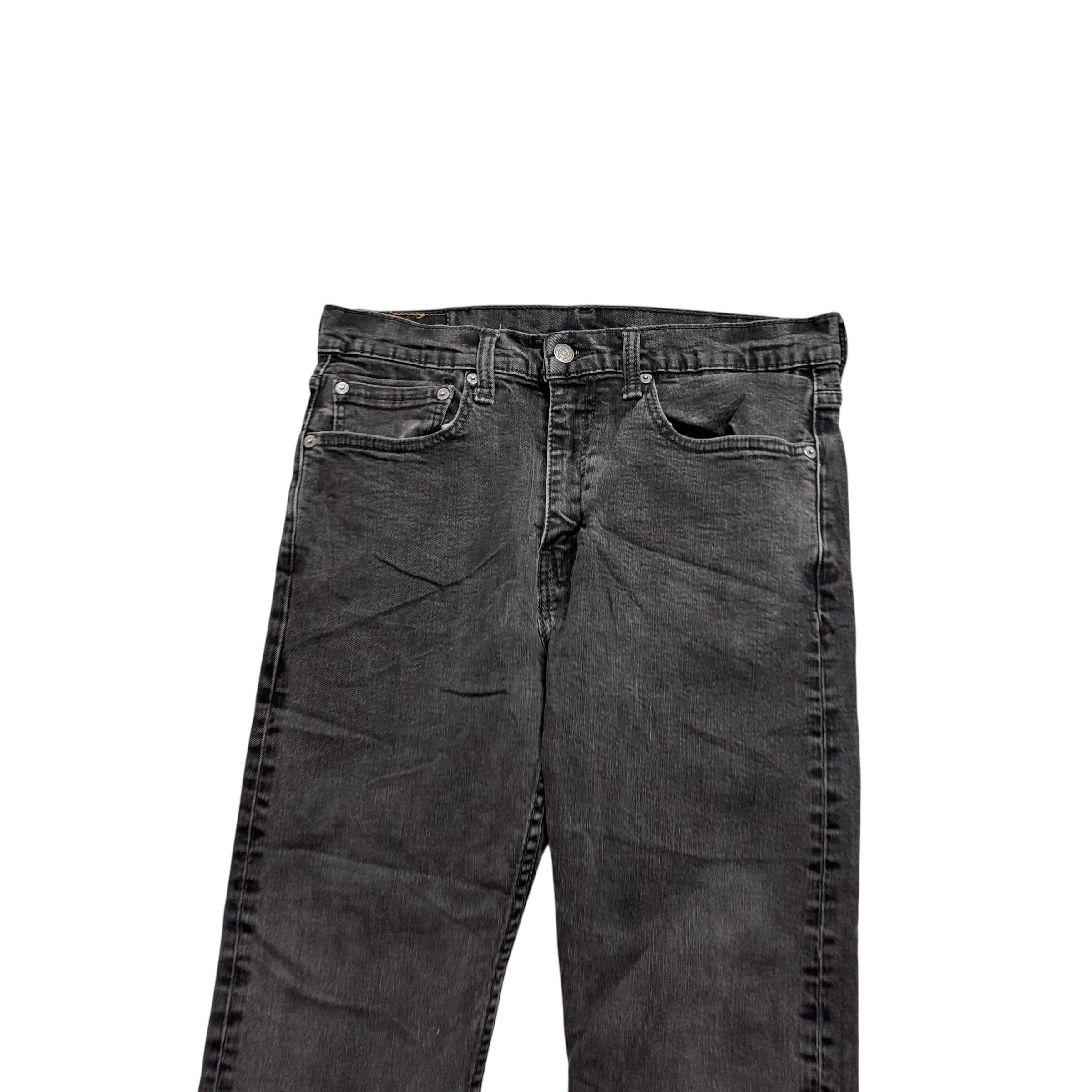 Levis 502 Jeans W32 L26 Mens Black Regular Tapered Fit Stretch Denim
