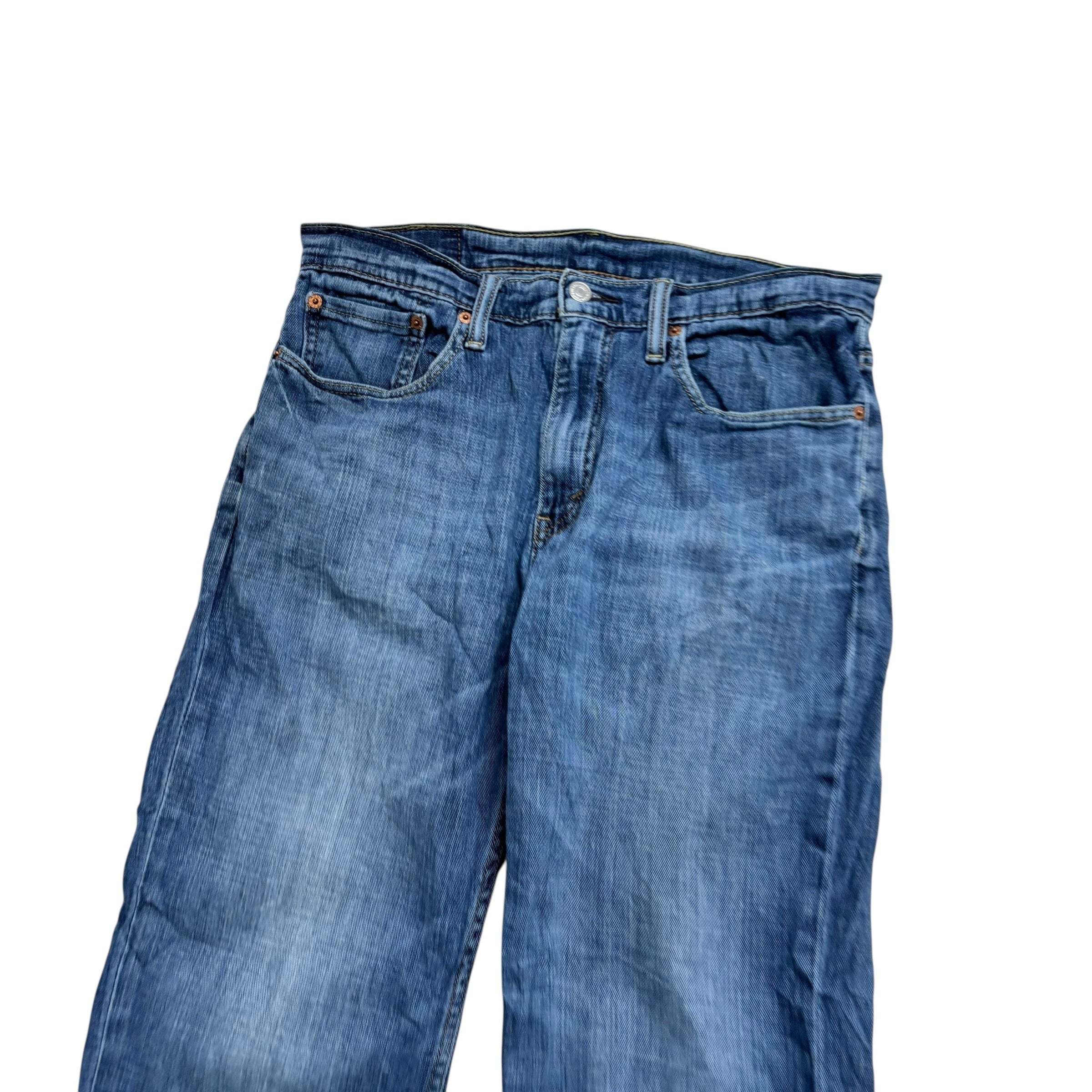 Levis 514 Jeans W32 L30 Mens Mid Blue Regular Straight Fit Stretch Denim (E)