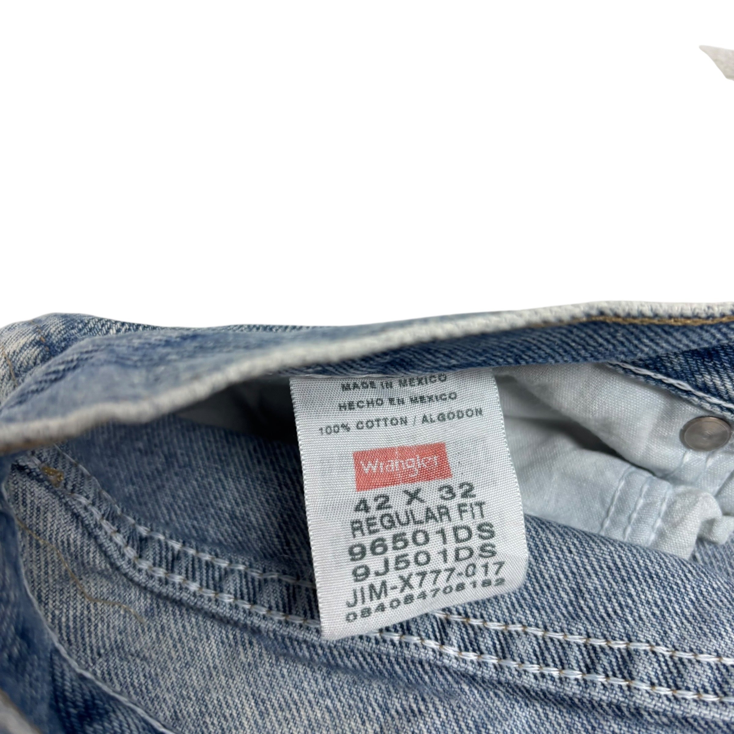 Wrangler Jeans W42 L32 Mens Light Blue Regular Straight Fit Denim