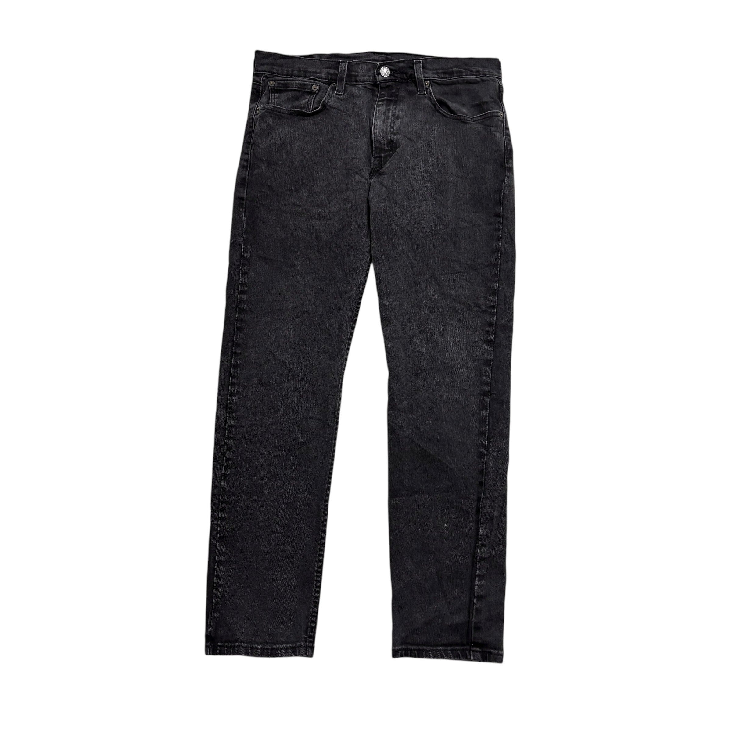 Levis 502 Jeans W32 L30 Mens Black Regular Tapered Fit Stretch Denim