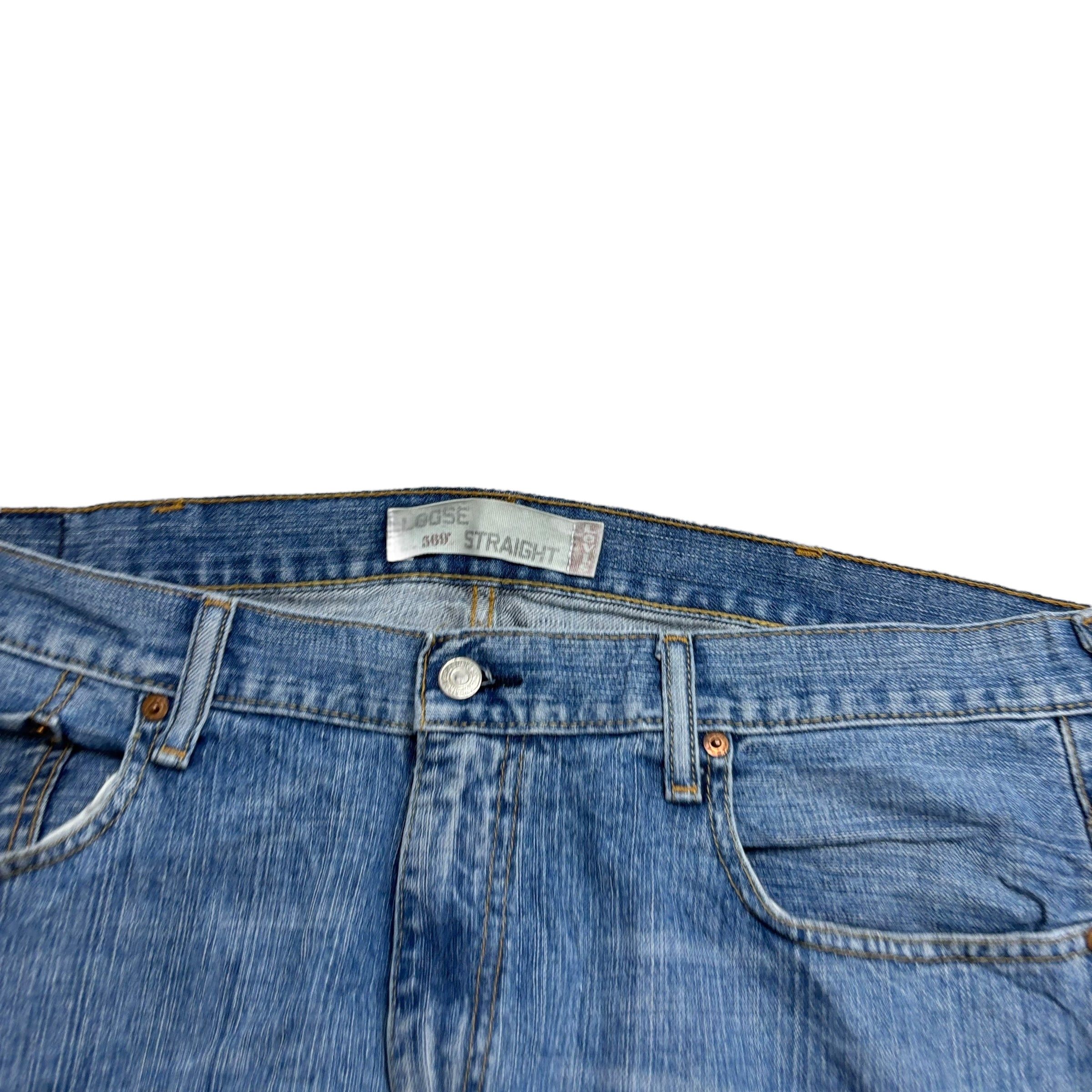 Levis 559 Jeans W38 L30 Mens Mid Blue Baggy Relaxed Straight Fit Vintage Denim