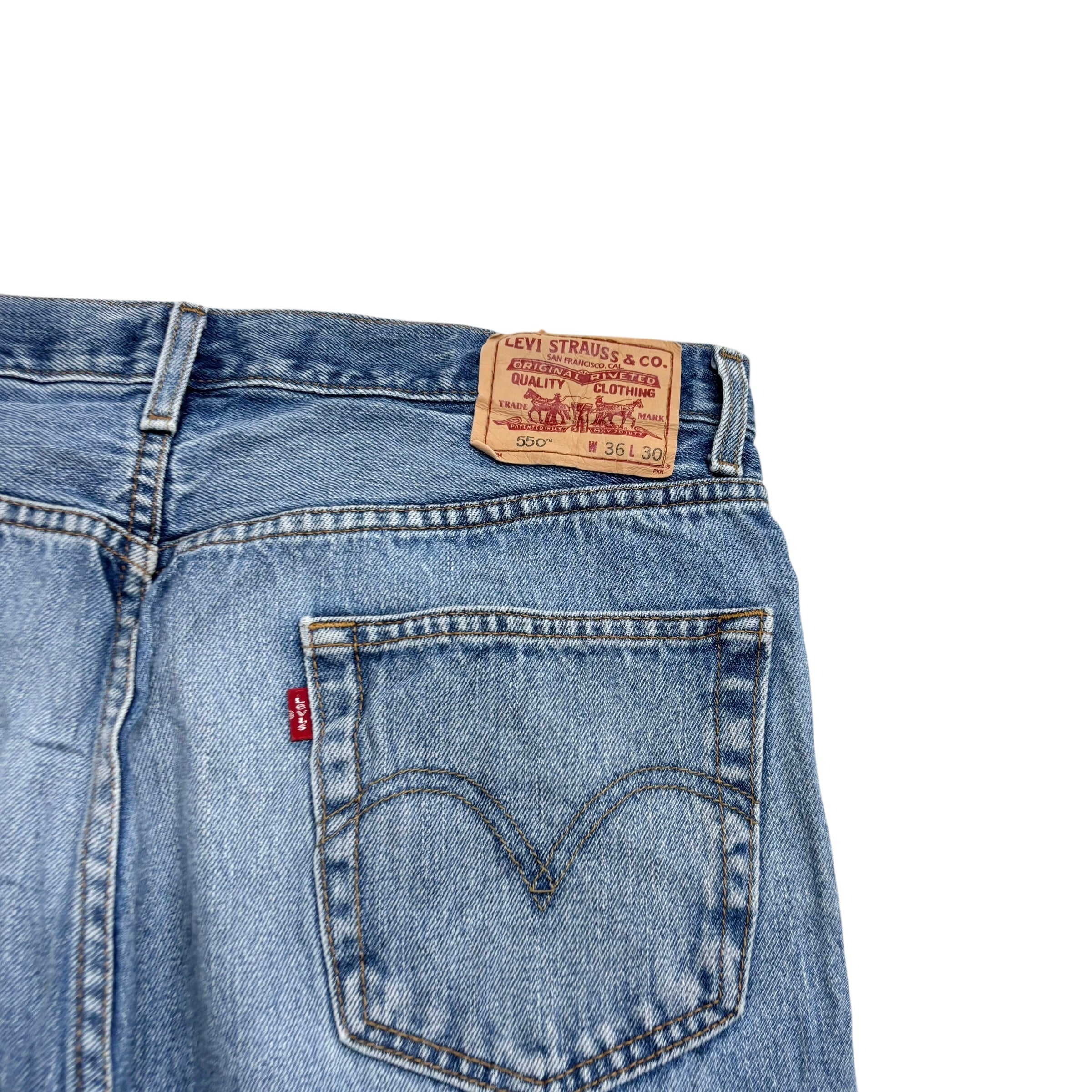 Levis 550 Jeans W36 L29 Mens Light Blue Baggy Relaxed Straight Fit Vintage Denim