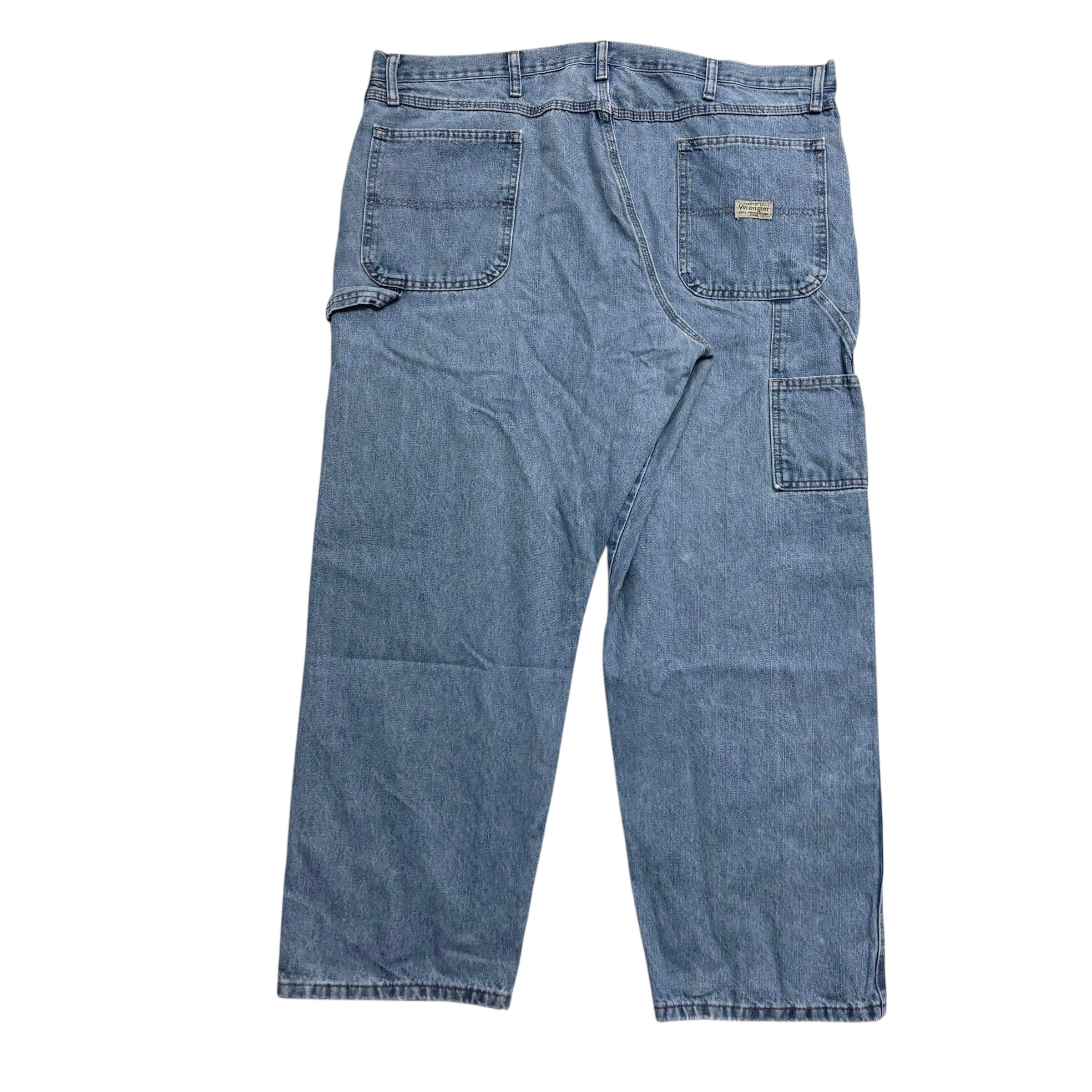 Wrangler Carpenter Jeans W42 L30 Mens Light Blue Relaxed Baggy Fit Denim (E)