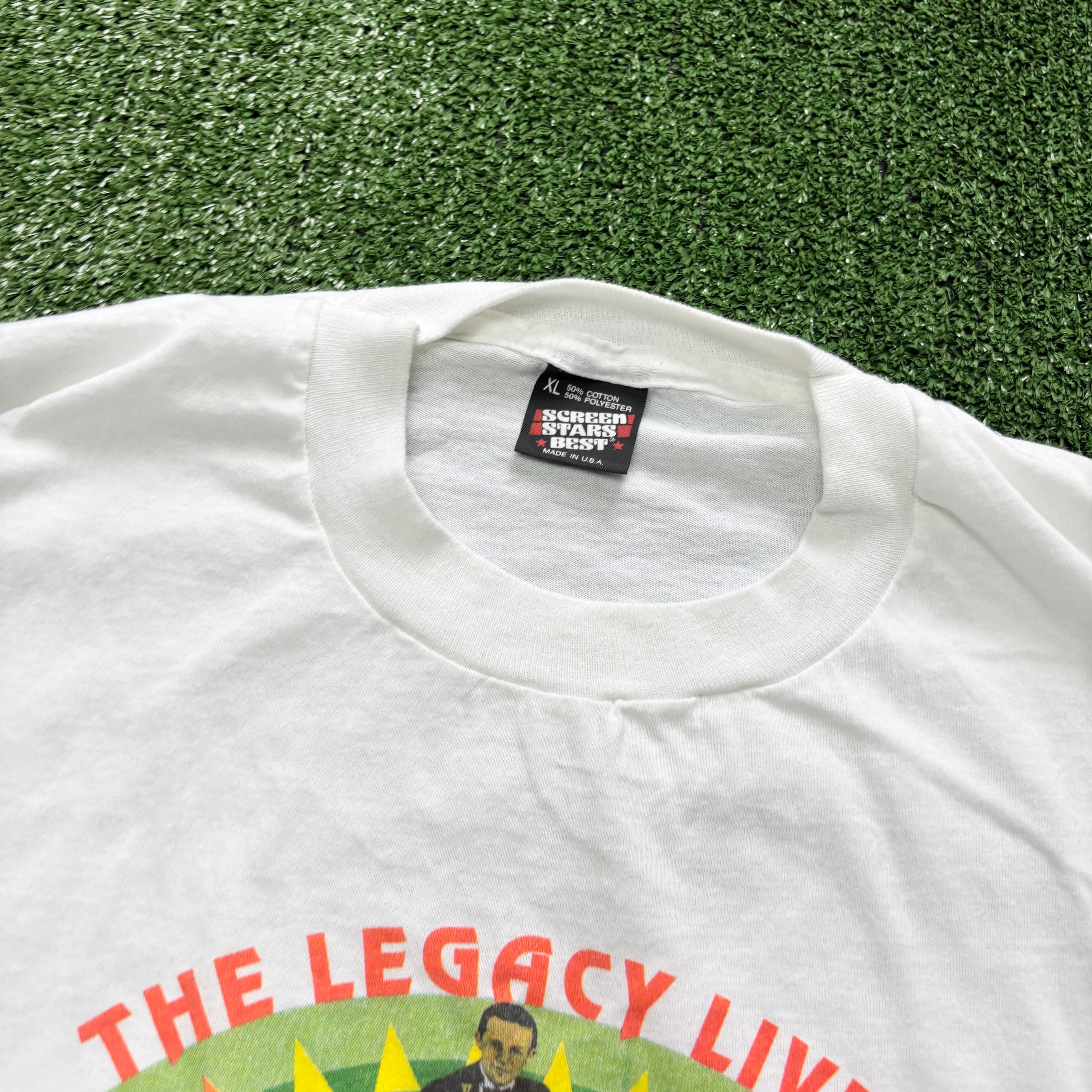 Vintage T Shirt Mens XL White Single Stitch Graphic Print 90s USA