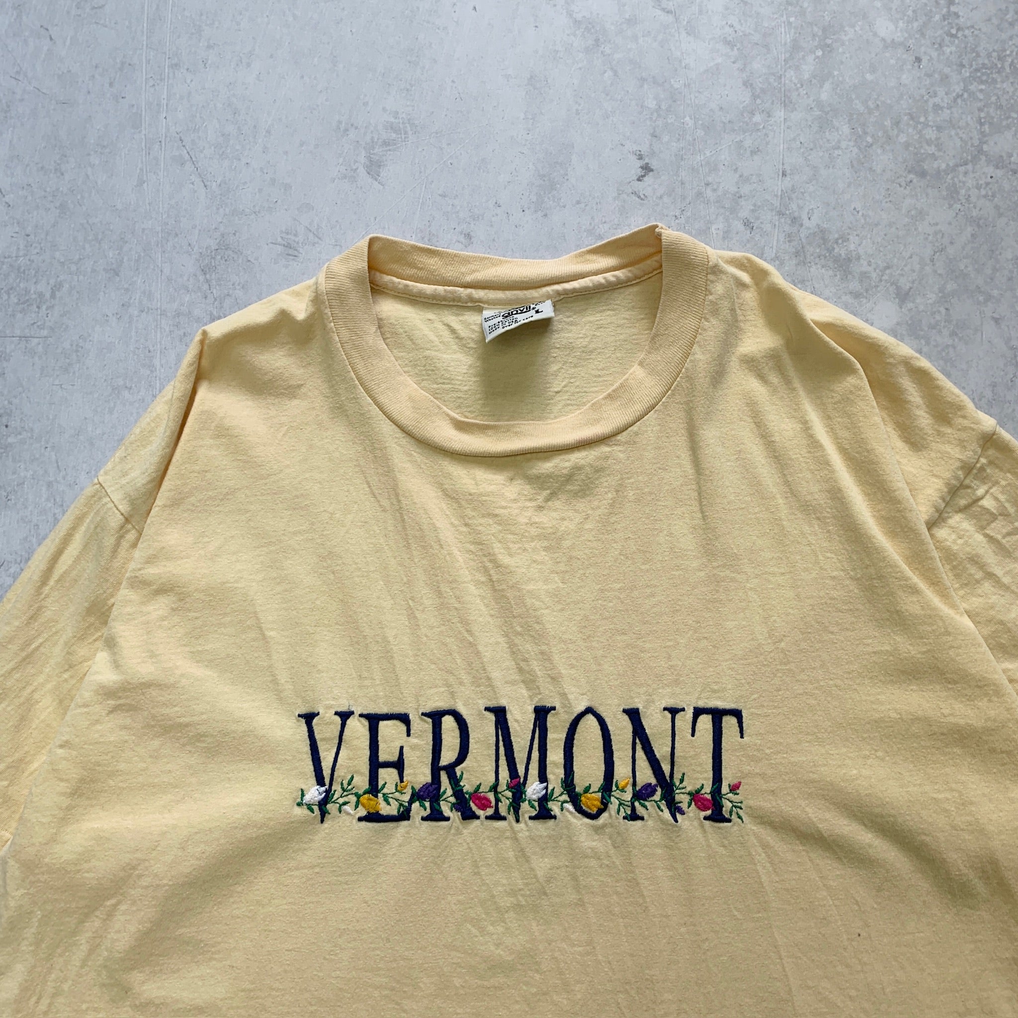 Vintage T Shirt Mens Large Yellow Single Stitch Graphic Print 90s USA Tourist