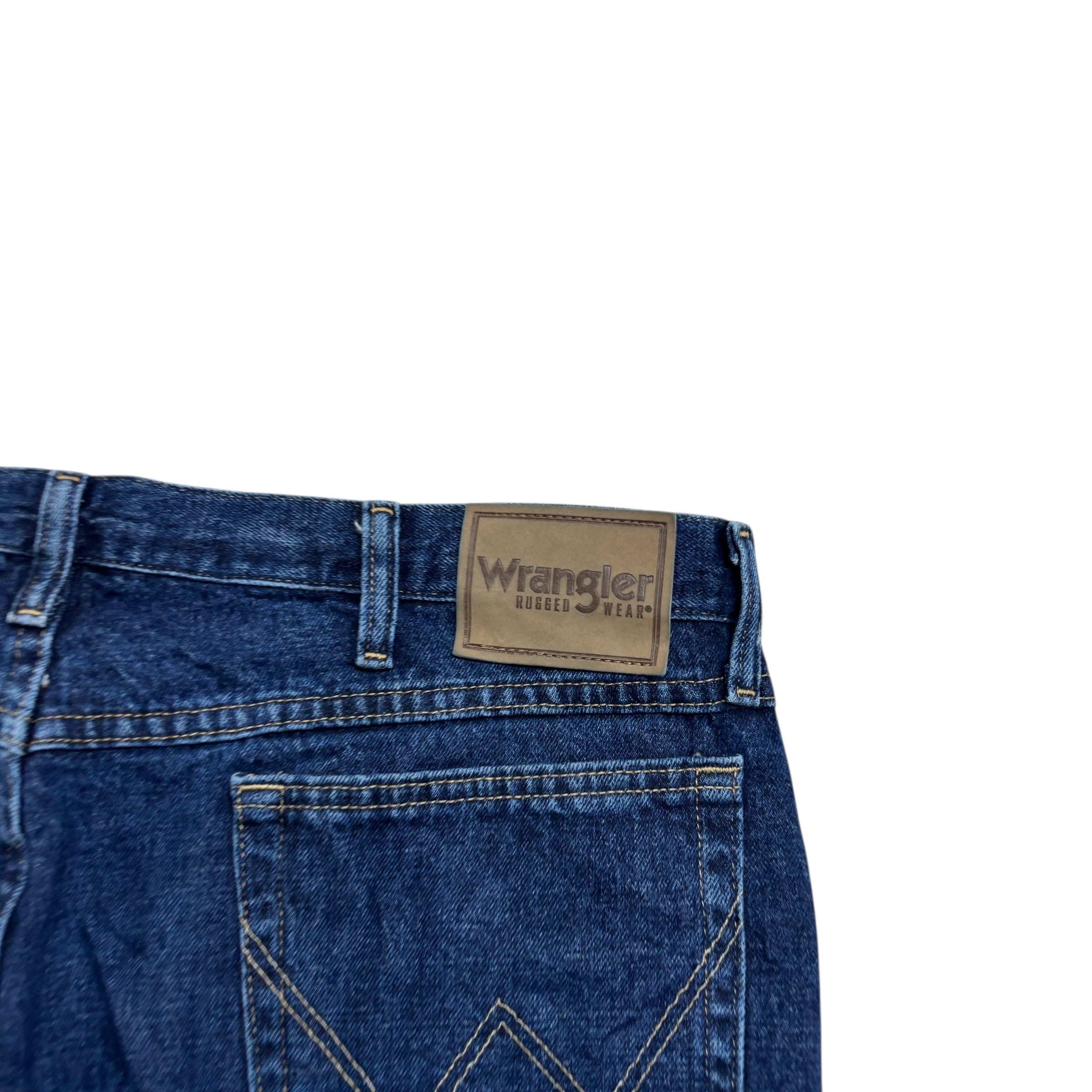 Wrangler Jeans W40 L30 Mens Dark Blue Relaxed Straight Fit Vintage Denim (E)
