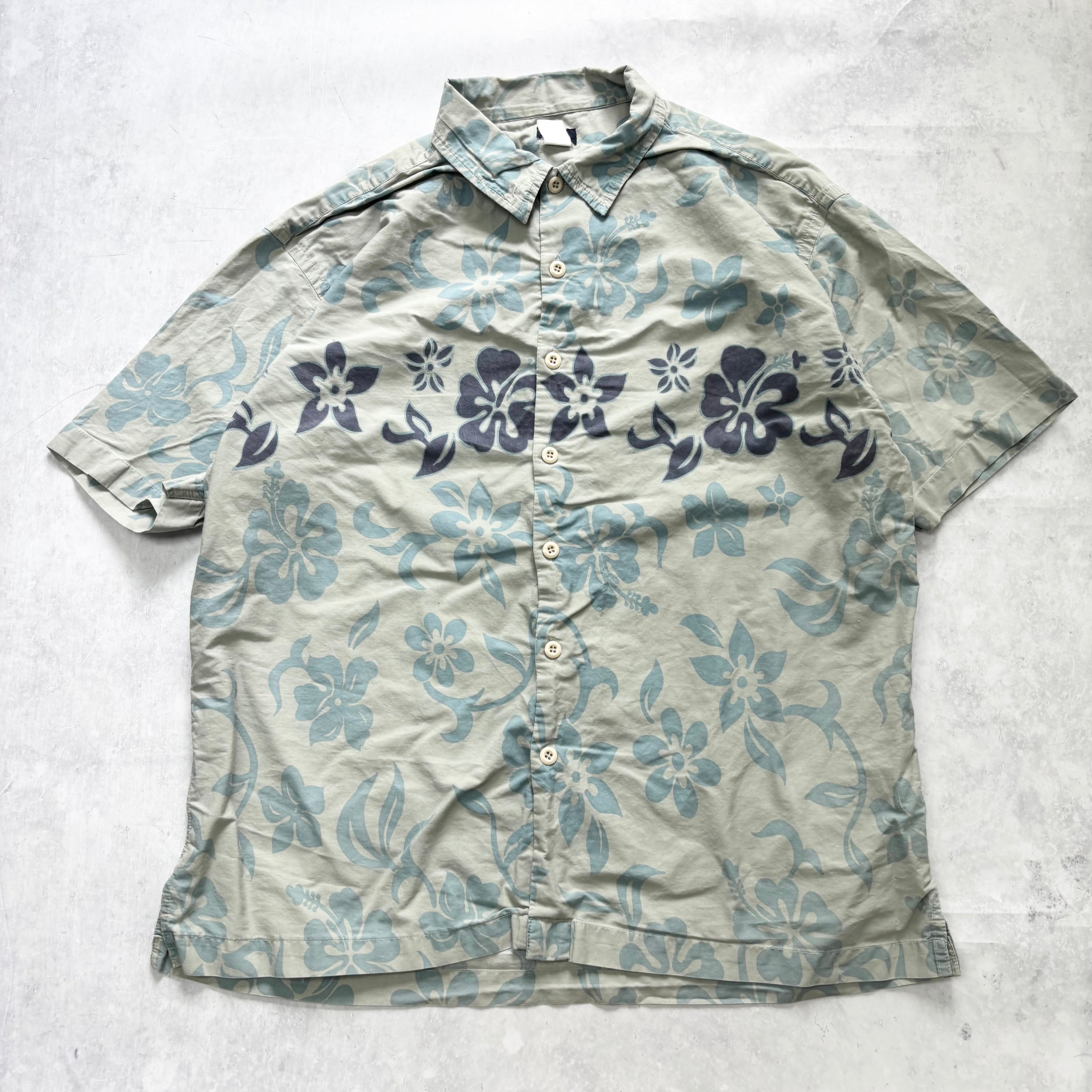 Hawaiian Shirt Mens XL Blue Floral Aloha Short Sleeve Pattern Funky (E)