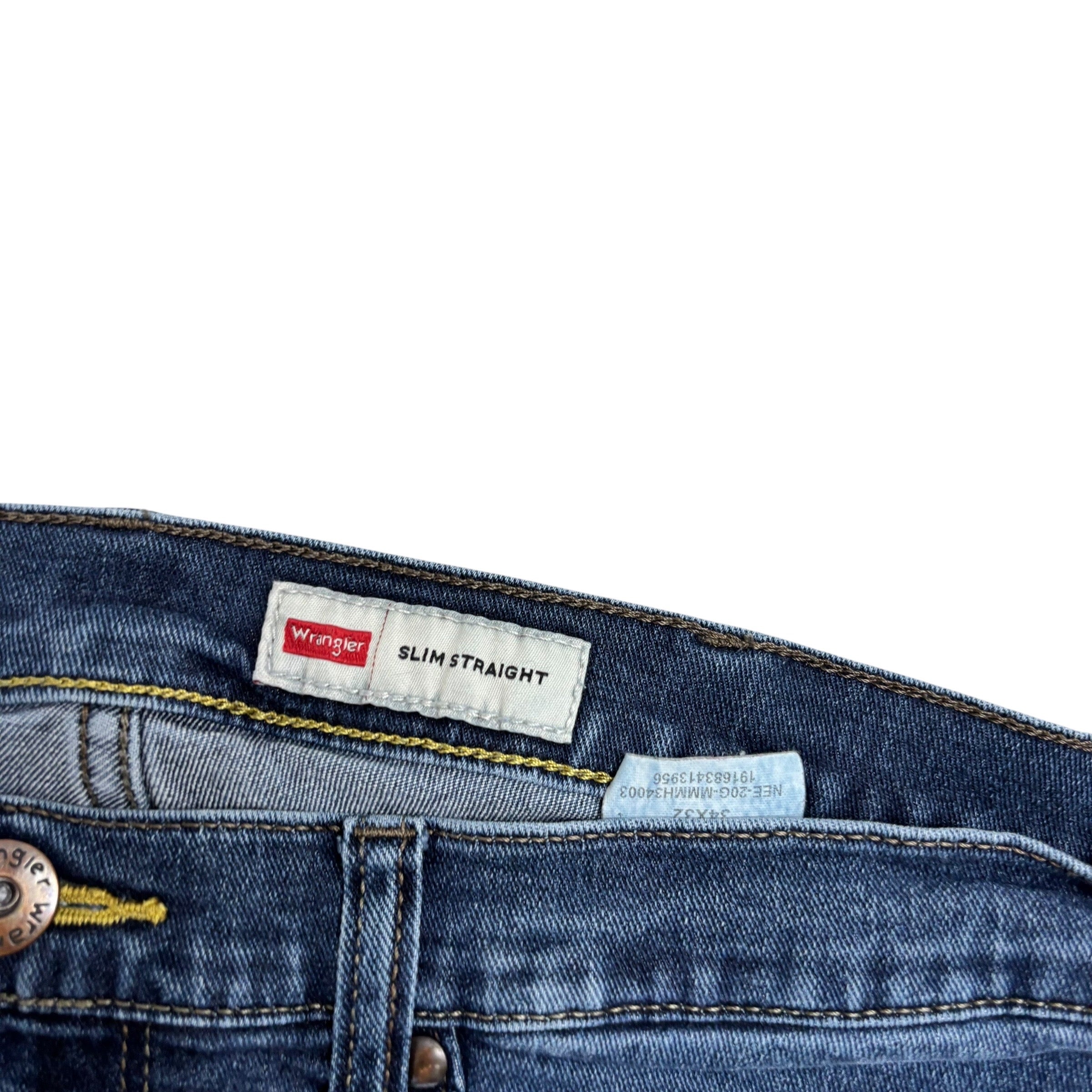 Wrangler Jeans W34 L32 Mens Dark Blue Slim Straight Fit Stretch Denim (F)