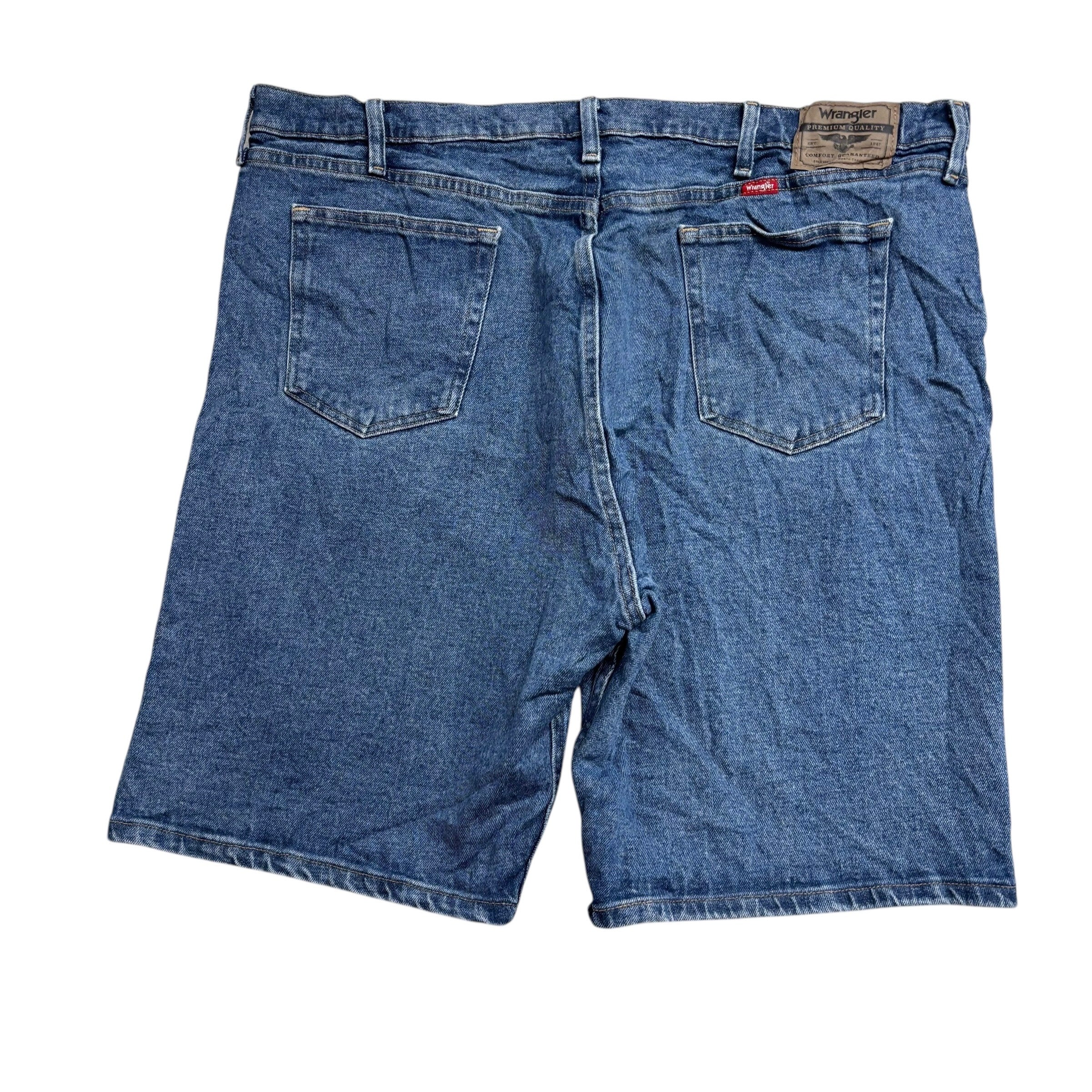 Wrangler Jorts W42 Mens Denim Shorts Mid Blue Regular Fit Stretch (E)