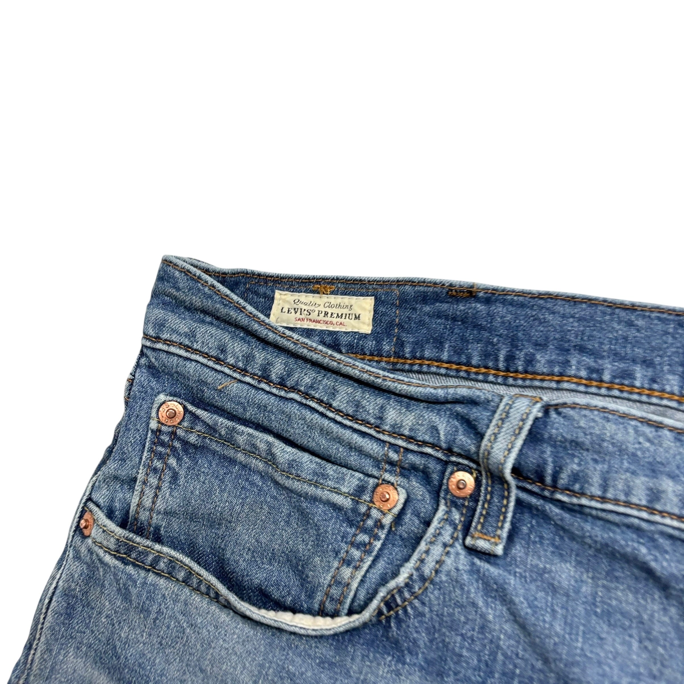 Levis 502 Jeans W38 L32 Mens Mid Blue Regular Tapered Fit Stretch Denim