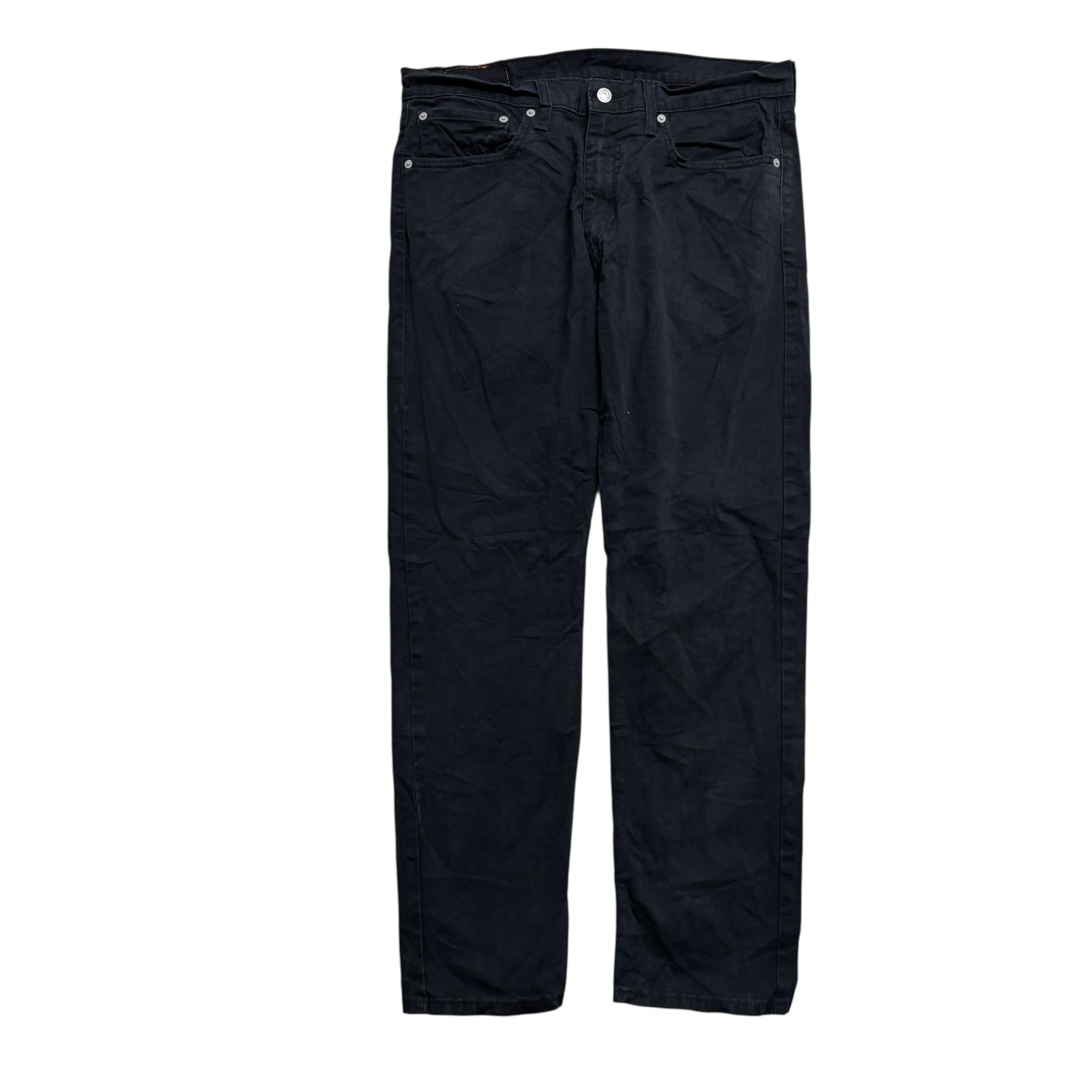 Levis 502 Trousers W34 L31 Mens Black Regular Tapered Fit Stretch Pants (E)