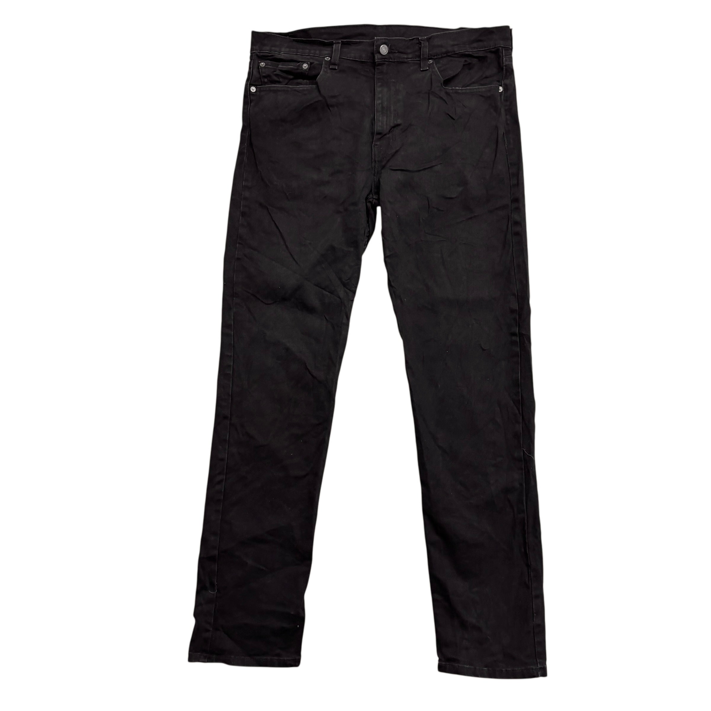 Levis 502 Jeans W36 L34 Mens Black Regular Tapered Fit Stretch Denim (E)