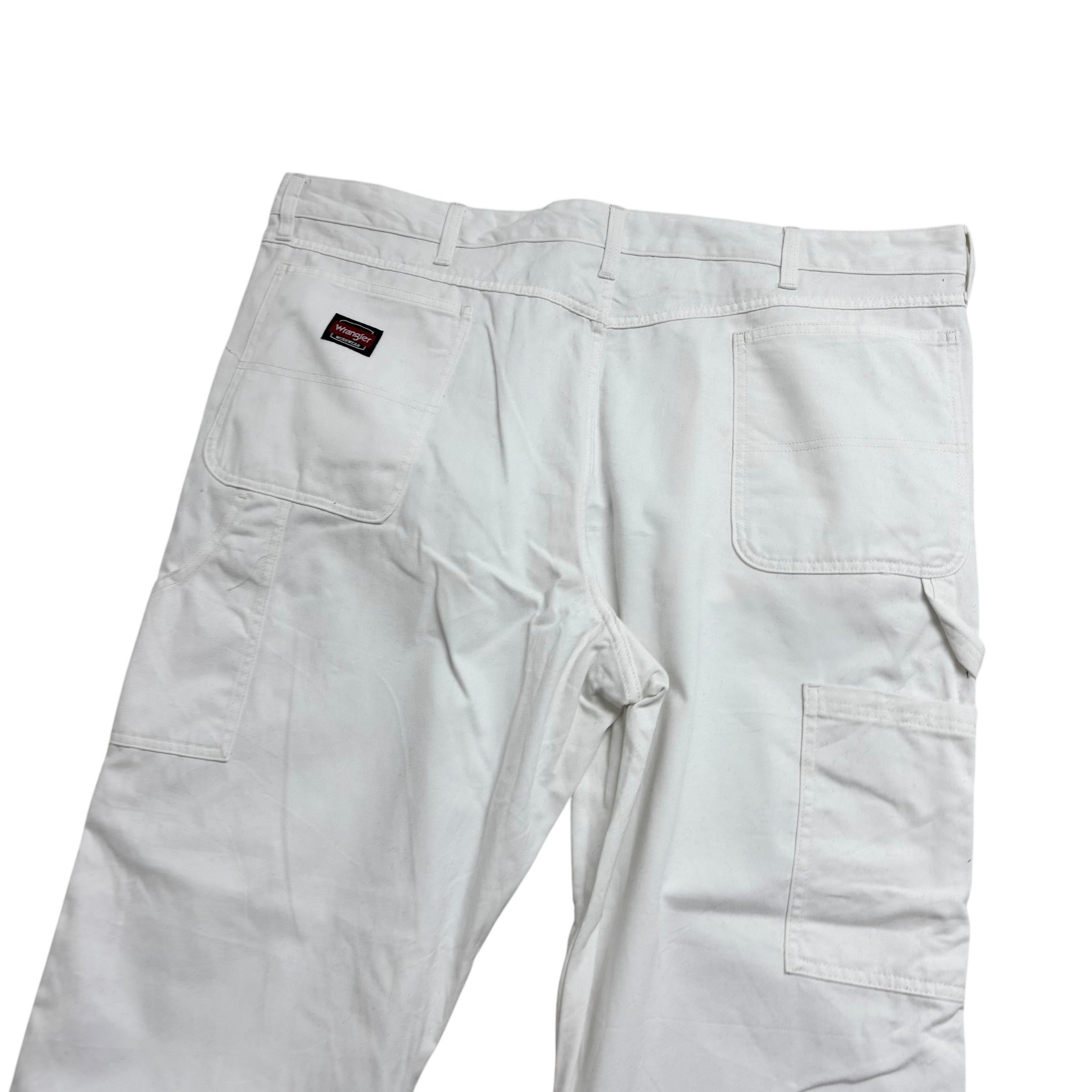 Wrangler Carpenter Pants W44 L30 Mens White Baggy Relaxed Fit Trousers