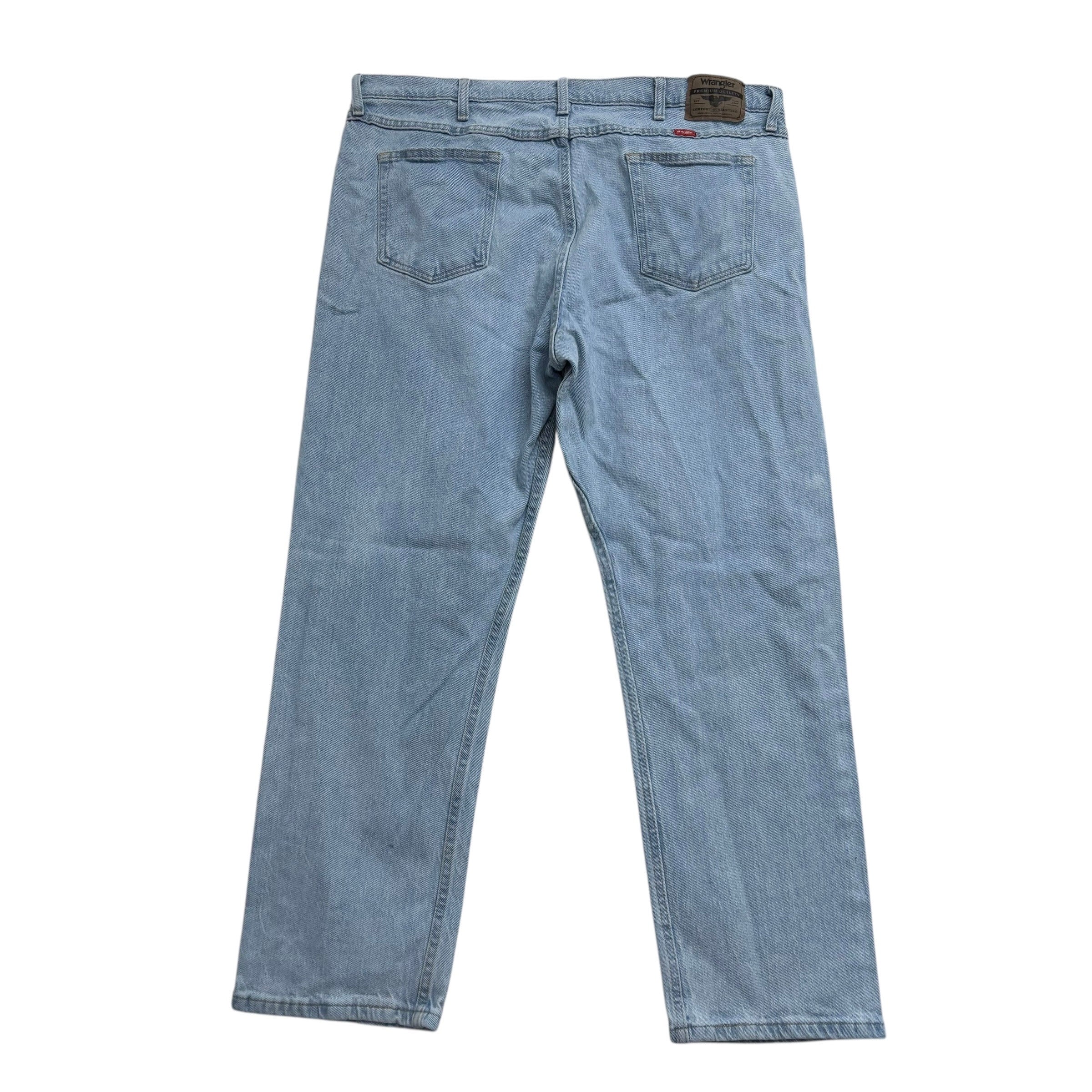 Wrangler Jeans W40 L30 Mens Light Blue Relaxed Straight Fit Stretch Denim