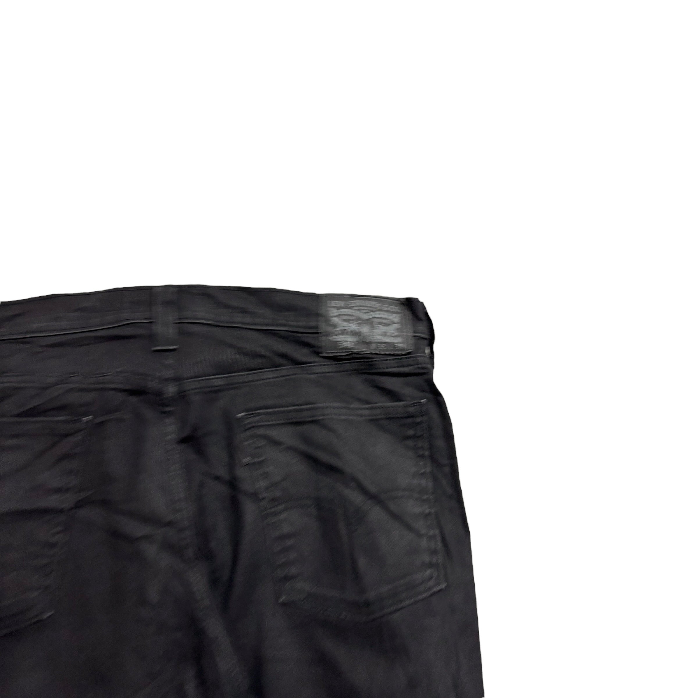 Levis 541 Jeans W36 L30 Mens Black Athletic Tapered Fit Stretch Waxed Denim (E)