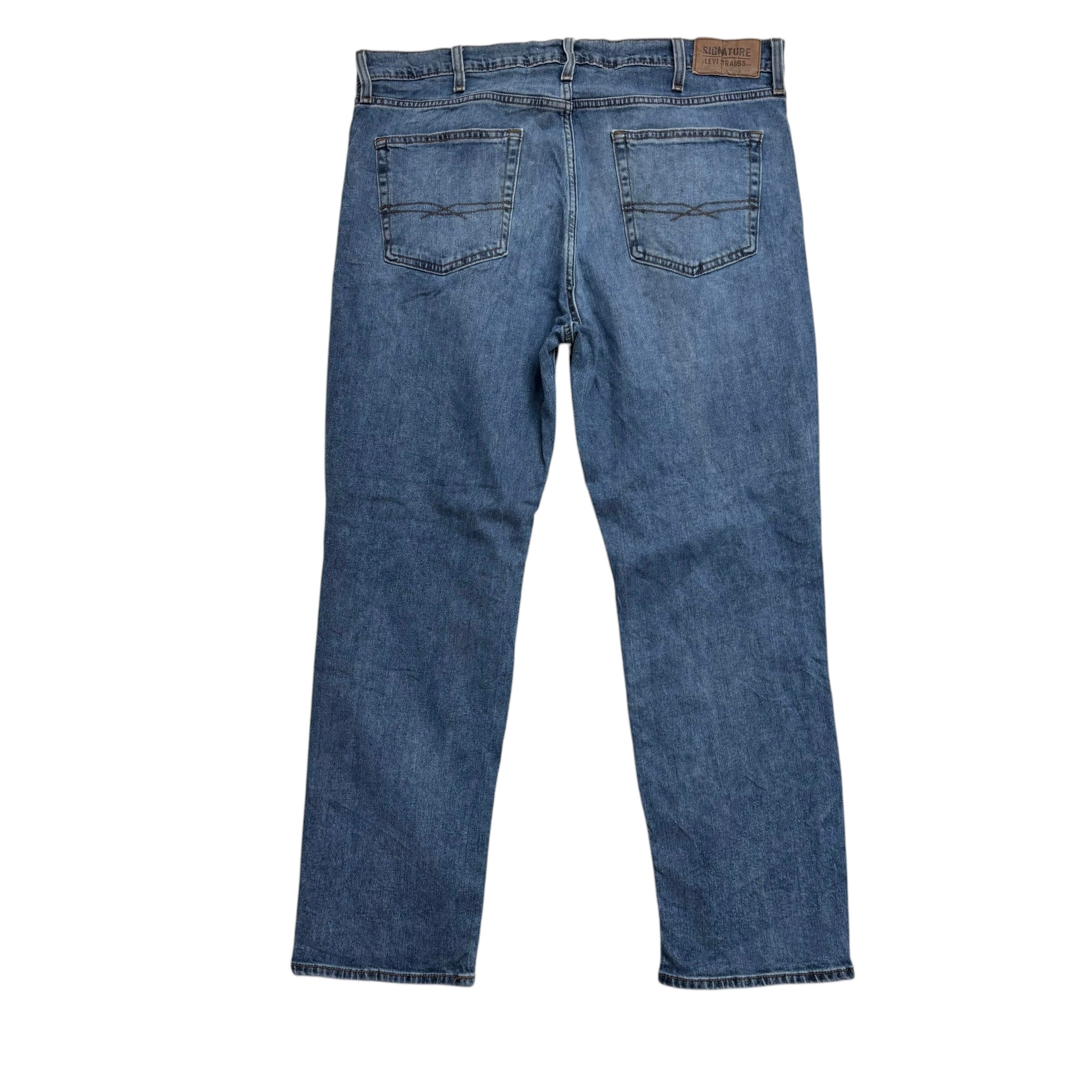 Levis Signature Jeans W38 L30 Mens Mid Blue Athletic Fit Stretch Denim (E)
