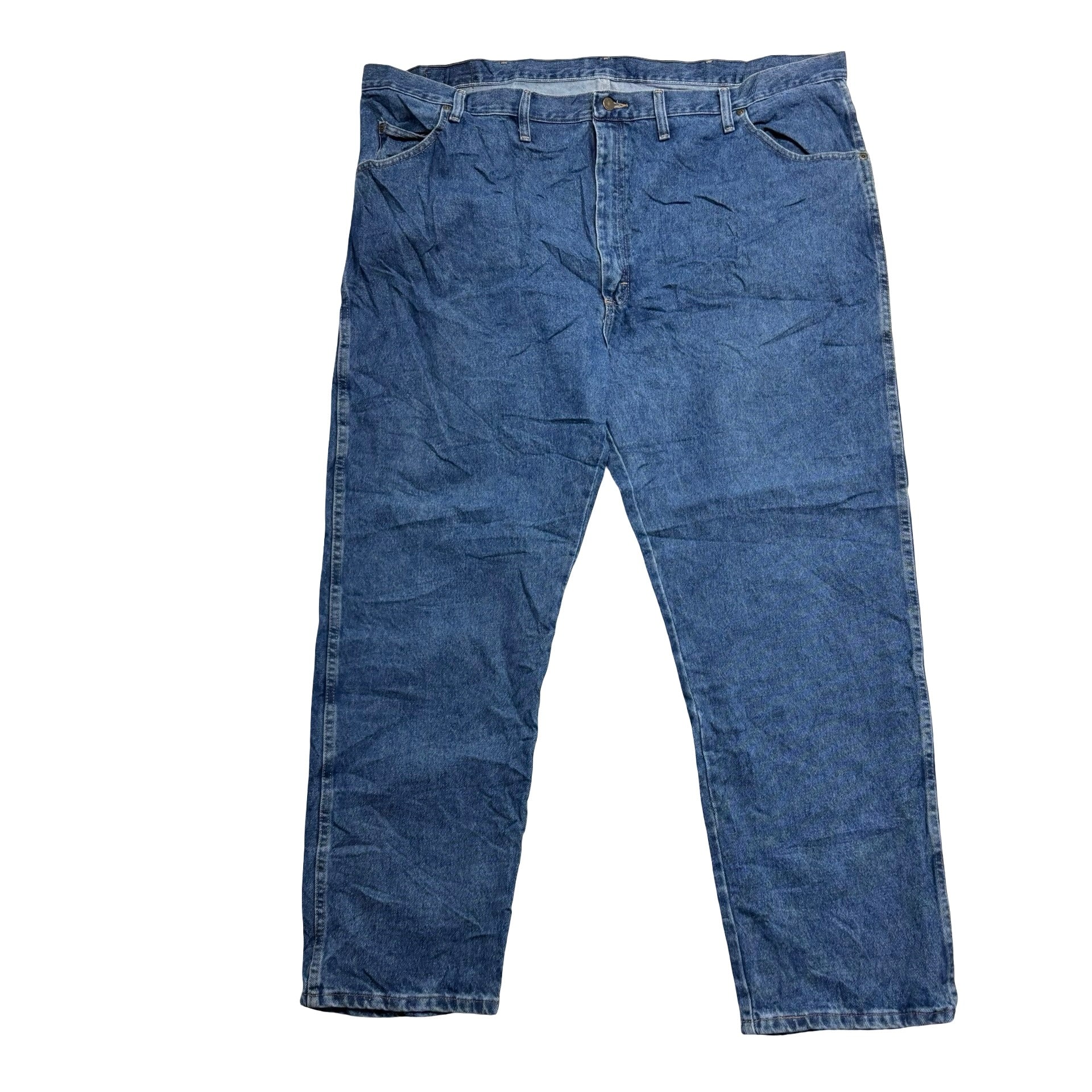 Wrangler Jeans W48 L30 Mens Mid Blue Regular Straight Fit Denim (E)