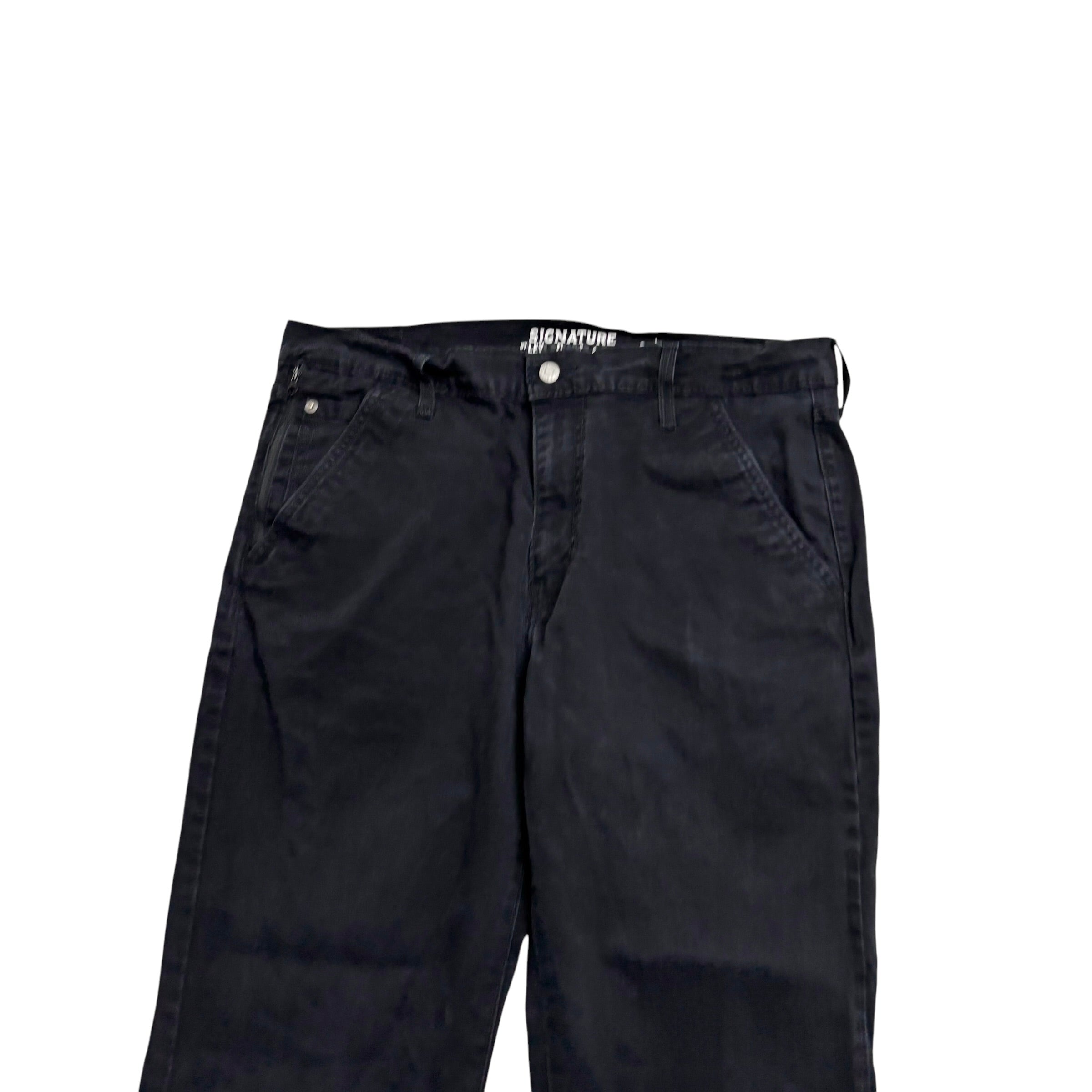 Levis Signature Trousers W36 L29 Mens Black Athletic Fit Stretch Pants (E)