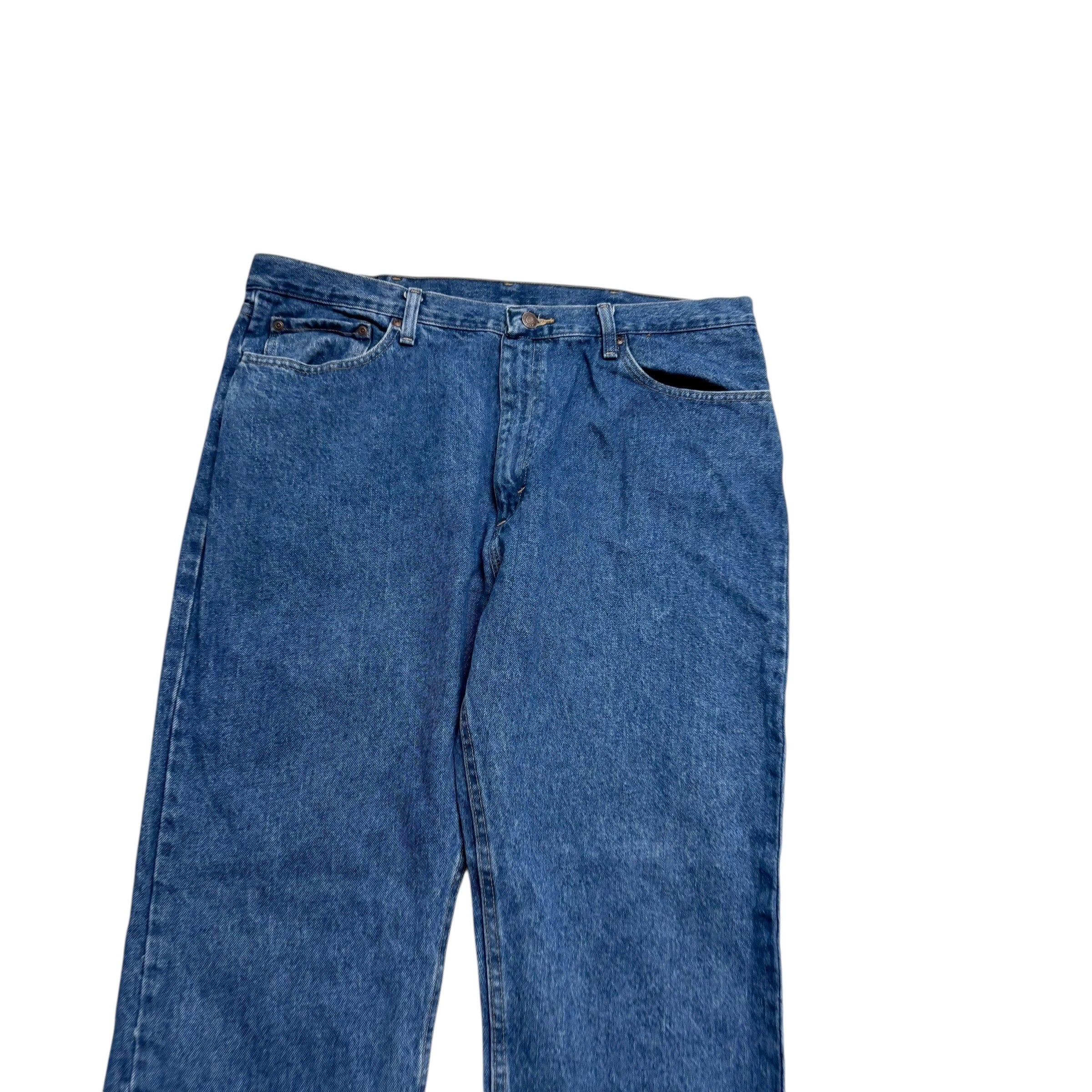 Wrangler Jeans W40 L32 Mens Mid Blue Regular Straight Fit Denim (E)