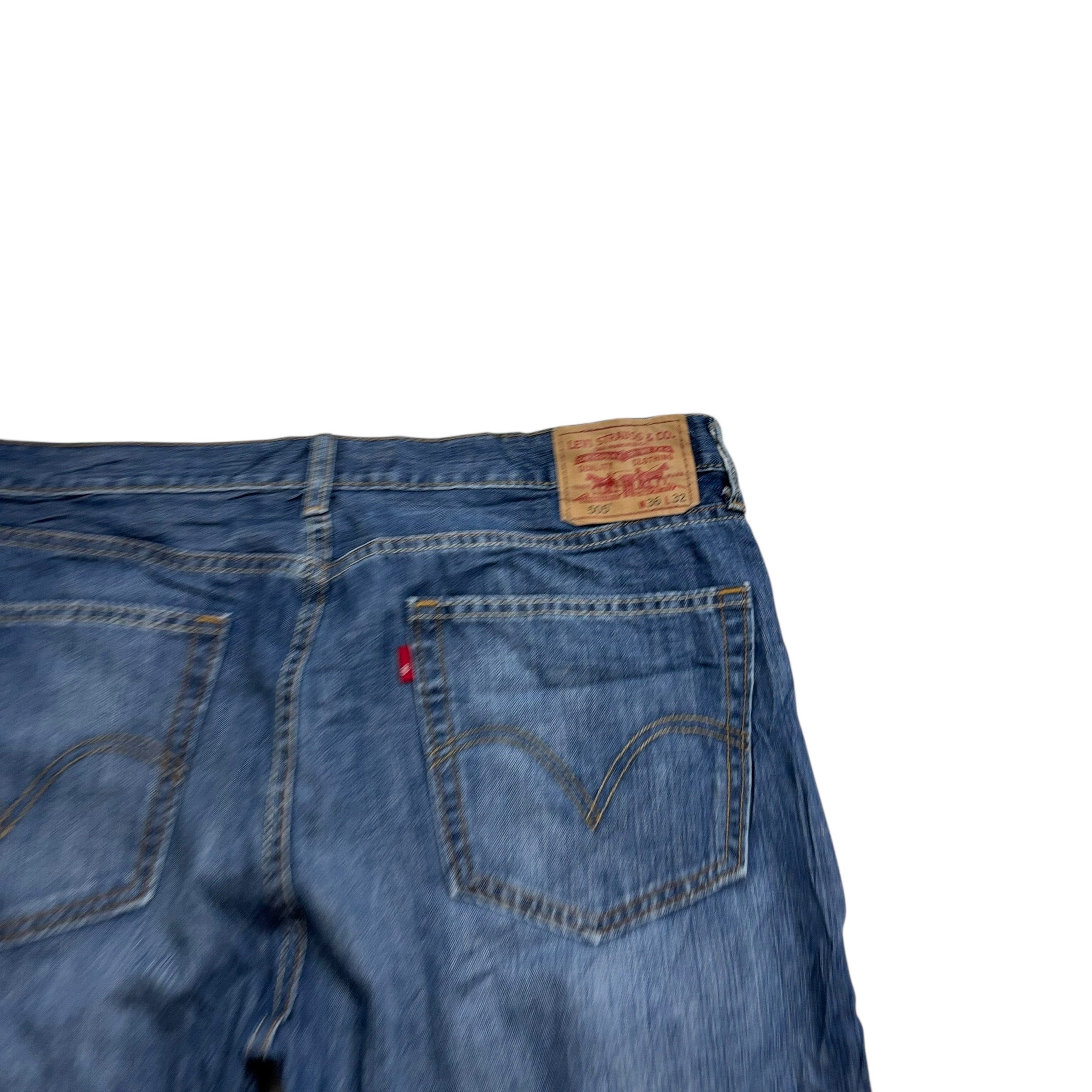 Levis 505 Jeans W36 L32 Mens Mid Blue Regular Straight Fit Vintage Denim