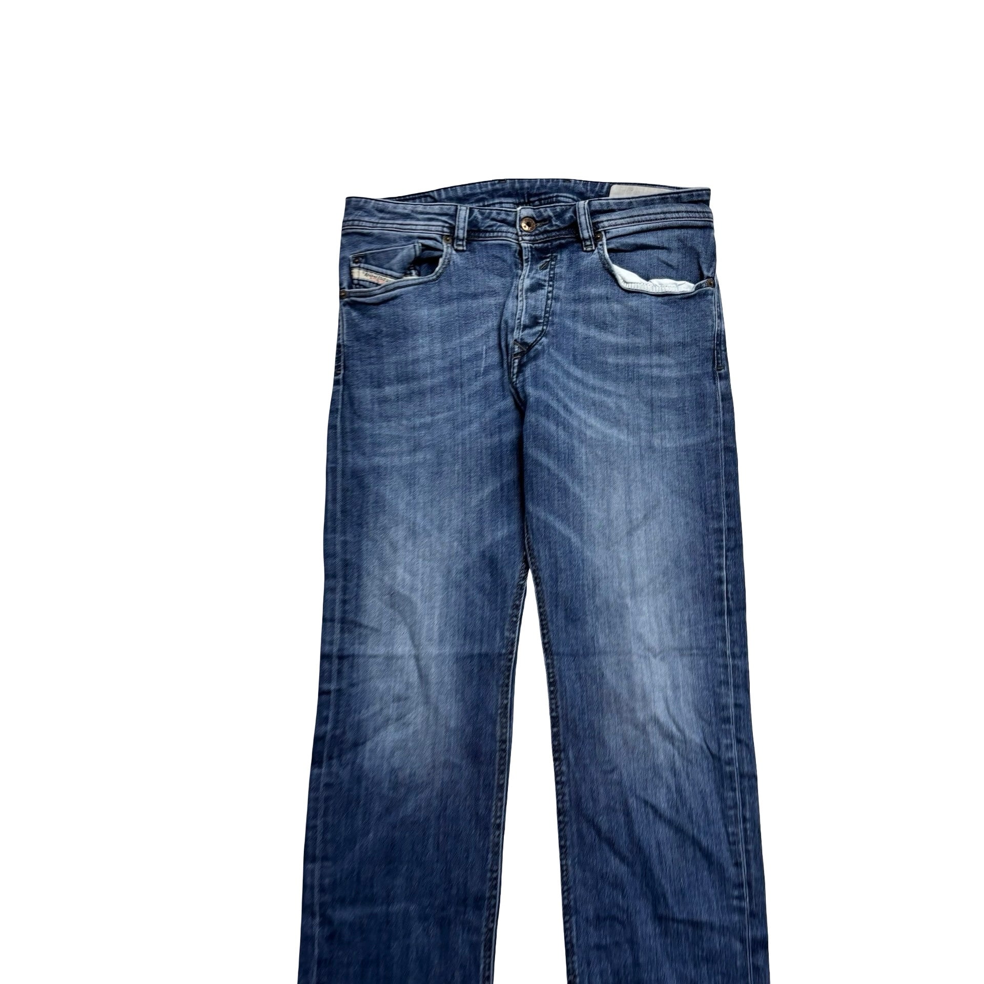 Diesel Waykee Jeans W30 L31 Mens Navy Blue Slim Straight Fit Stretch Denim