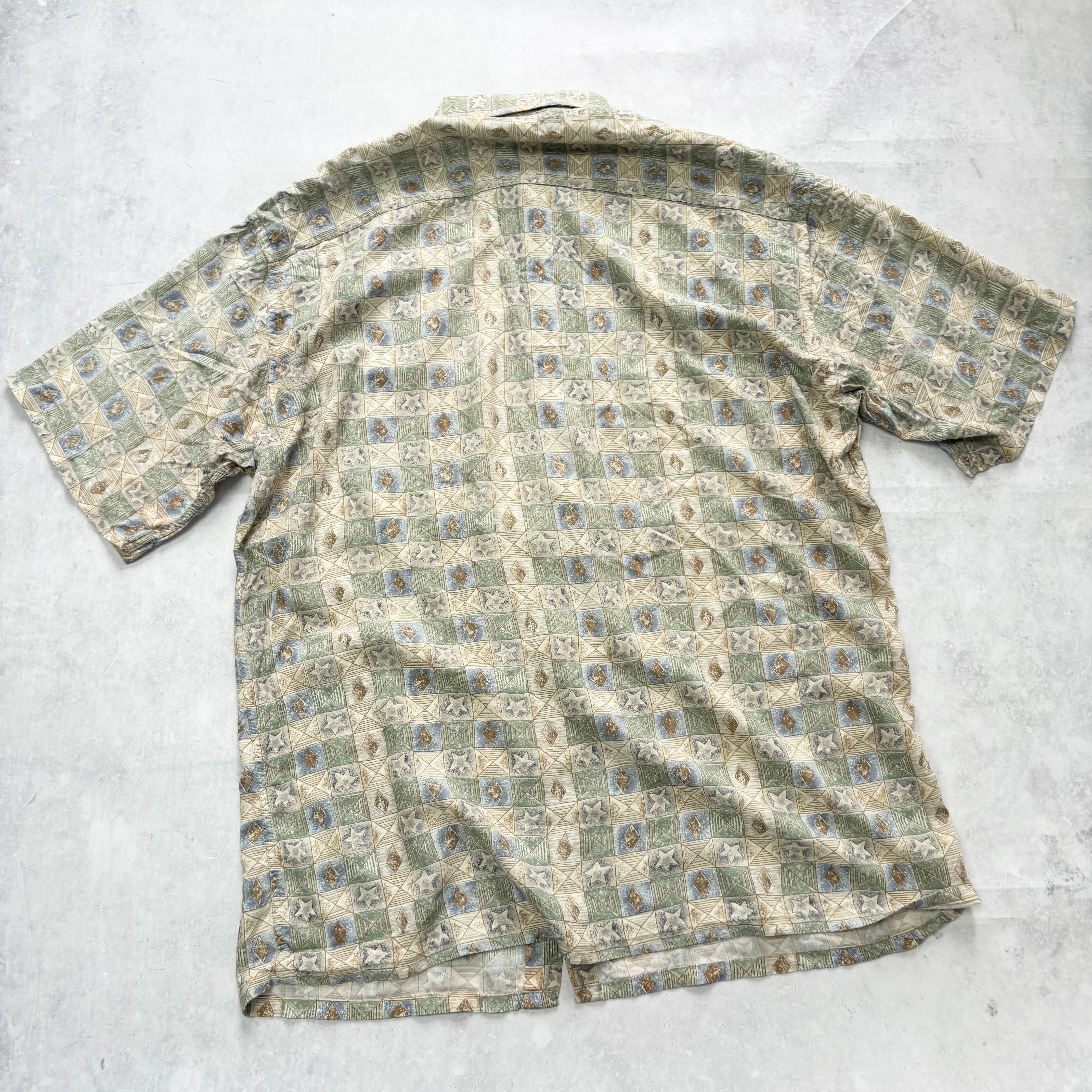Vintage Hawaiian Shirt Mens Large Floral Aloha Short Sleeve Rayon (E)