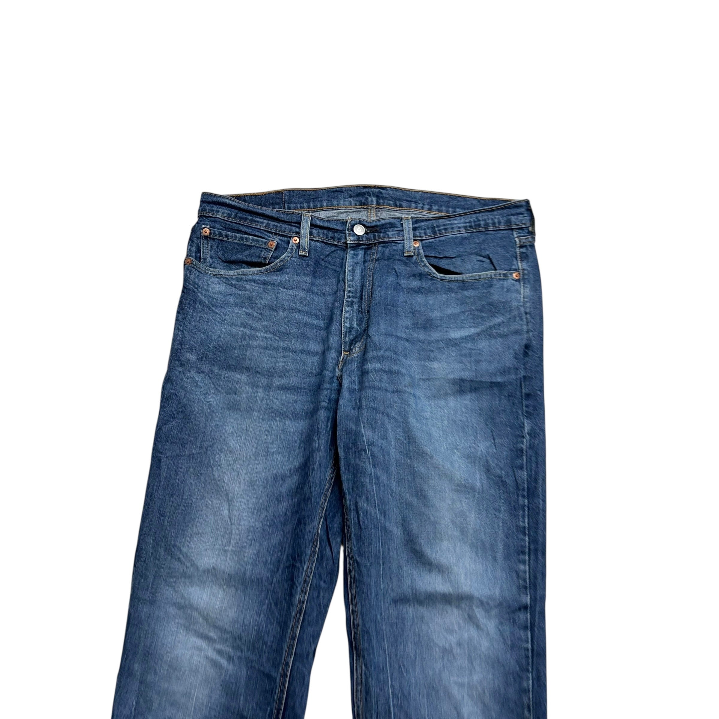 Levis 541 Jeans W36 L32 Mens Mid Blue Athletic Tapered Fit Stretch Denim (E)