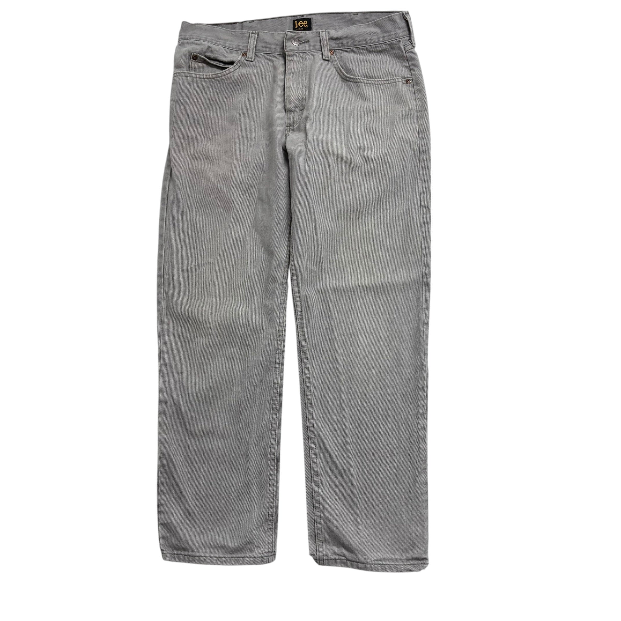 Lee Jeans W34 L29 Mens Regular Straight Fit Grey Denim