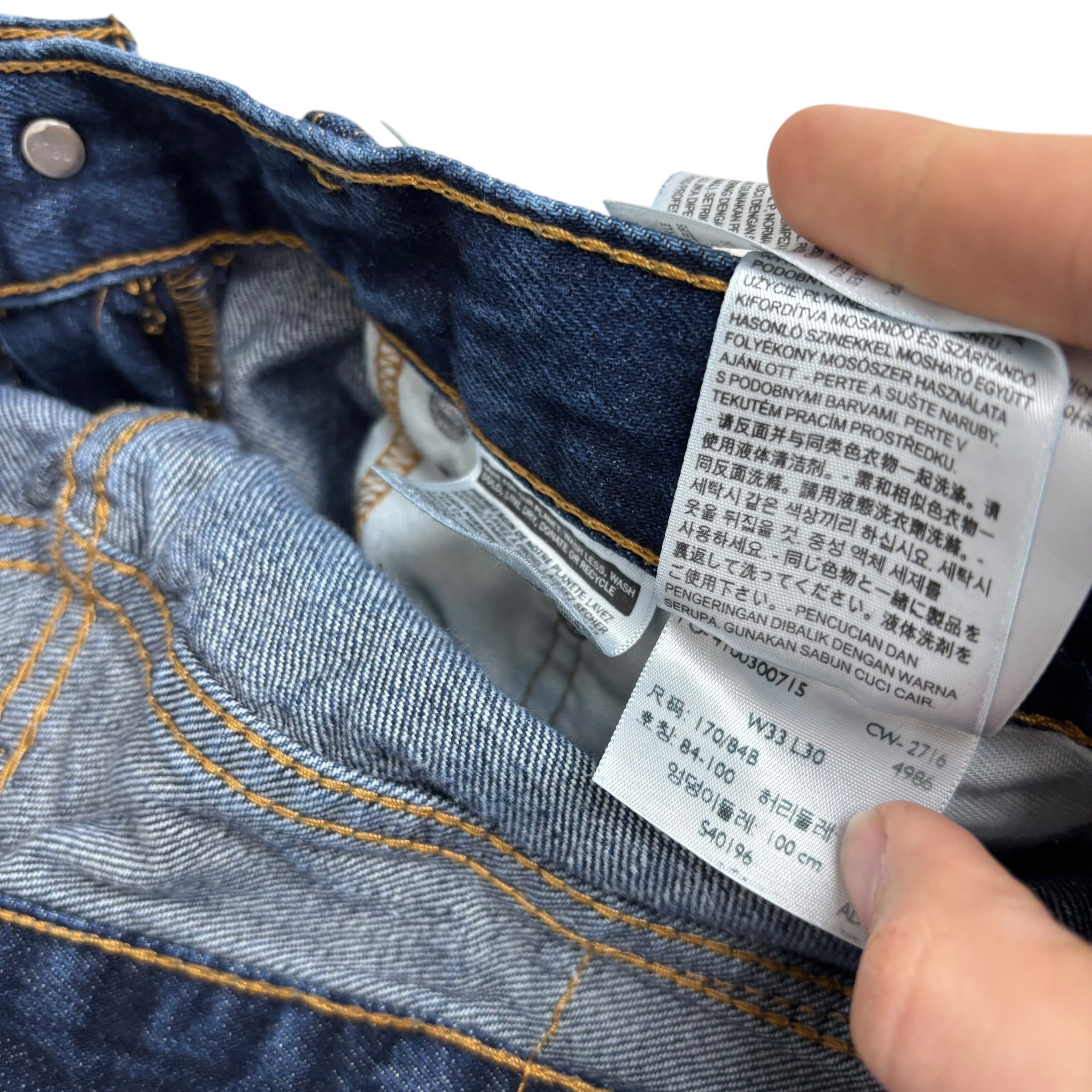 Levis 505 Jeans W33 L29 Mens Dark Blue Regular Straight Fit Denim