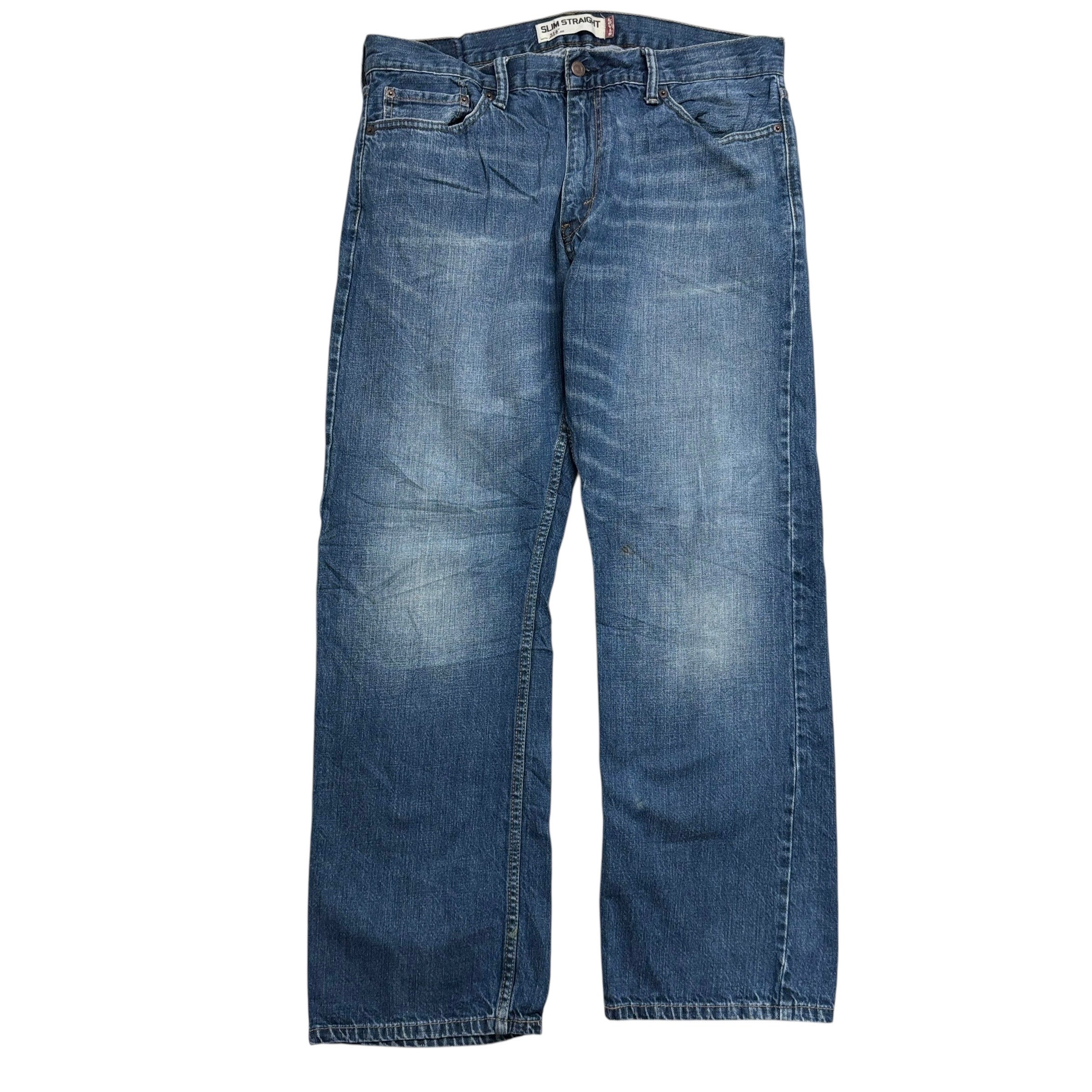 Levis 514 Jeans W36 L30 Mens Mid Blue Regular Straight Fit Vintage Denim