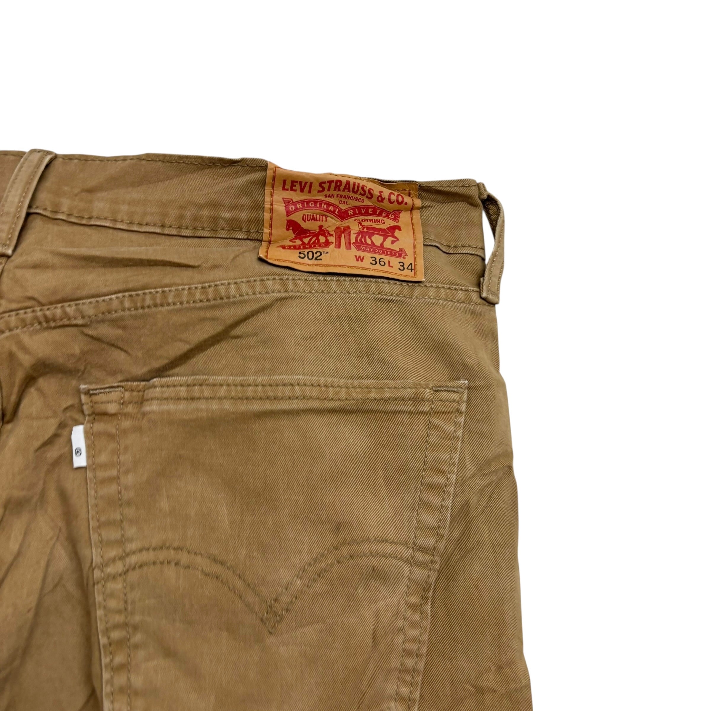 Levis 541 Jeans W36 L32 Mens Tan Regular Tapered Fit Stretch Denim