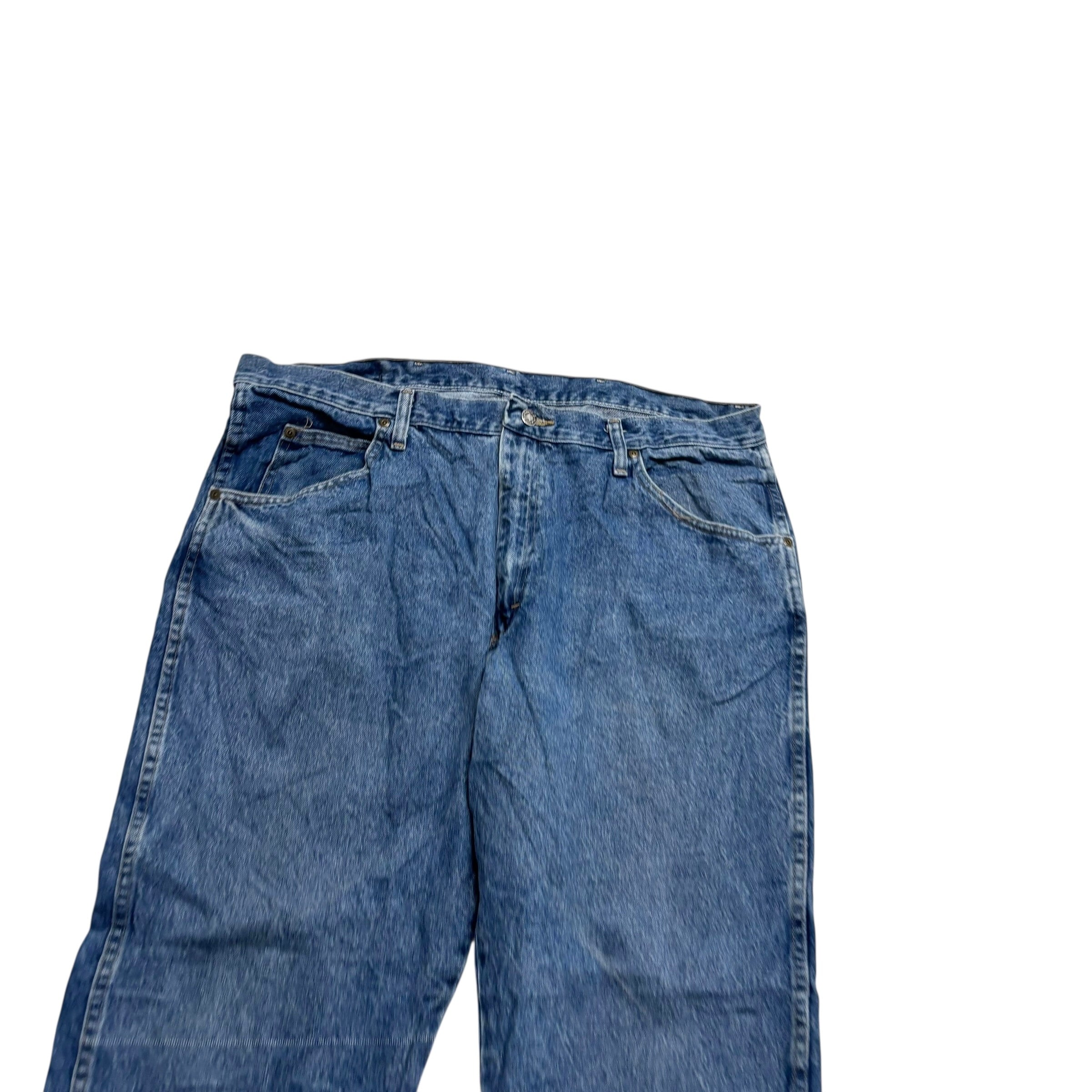 Wrangler Jeans W40 L30 Mens Mid Blue Regular Straight Fit Denim