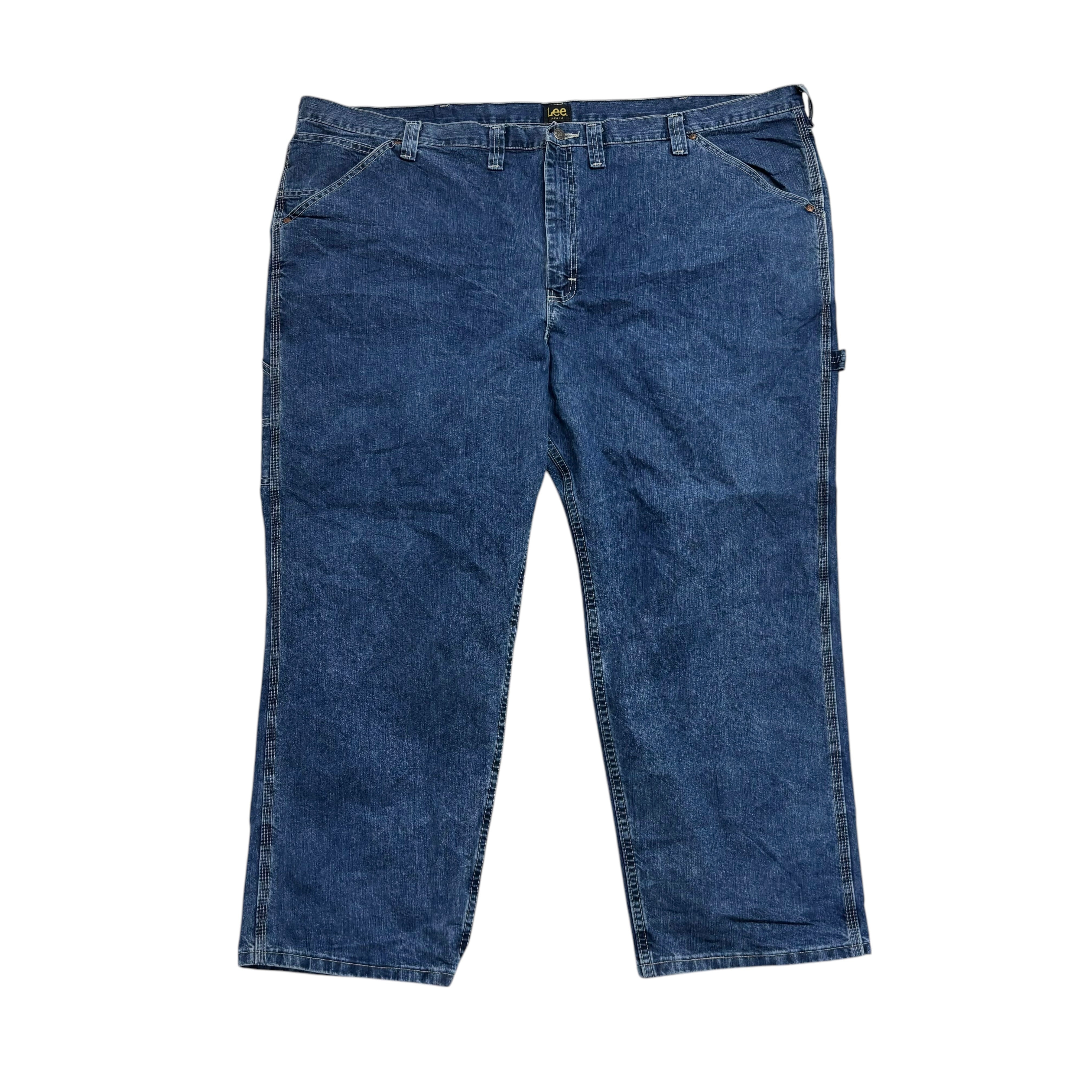 Lee Carpenter Jeans W52 L30 Mens Mid Blue Baggy Relaxed Straight Fit Denim (E)